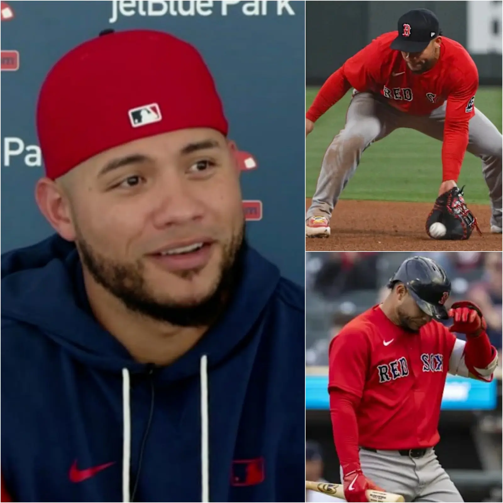 Cover Image for BREAKING NEWS: Willson Contreras speaks out after serious back injury – “I want to recover quickly so I can get back on the court…” The Boston Red Sox suffered a major shock when Willson Contreras was confirmed to have a back muscle strain and will be on the injury list for 10 days following a painful collision.