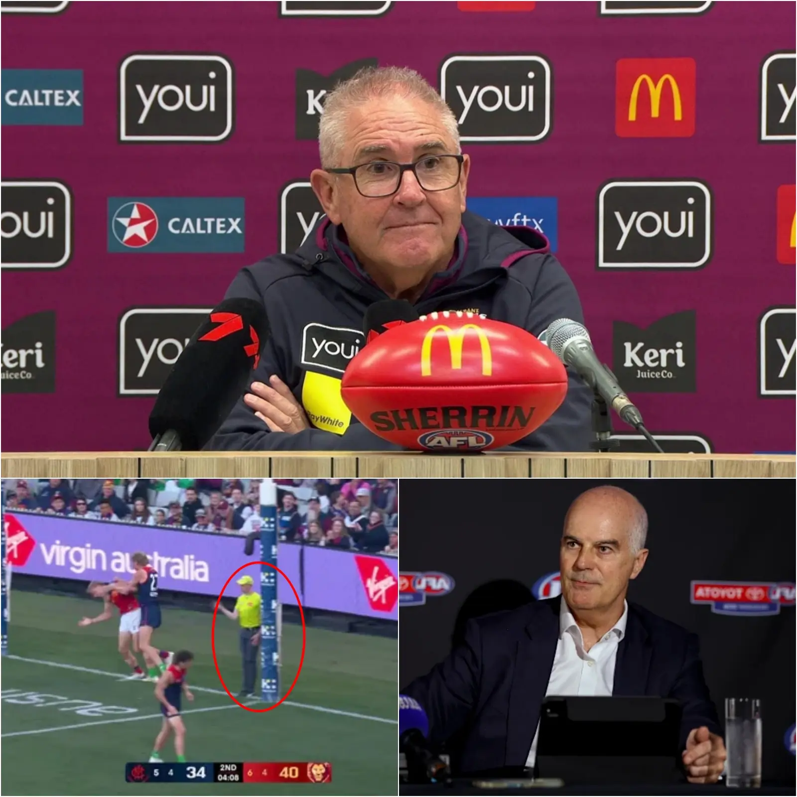 Cover Image for “WE WILL NOT REMAIN SILENT” — Lions head coach Chris Fagan reportedly escalated tensions by formally challenging the outcome of the game against the Melbourne Demons.