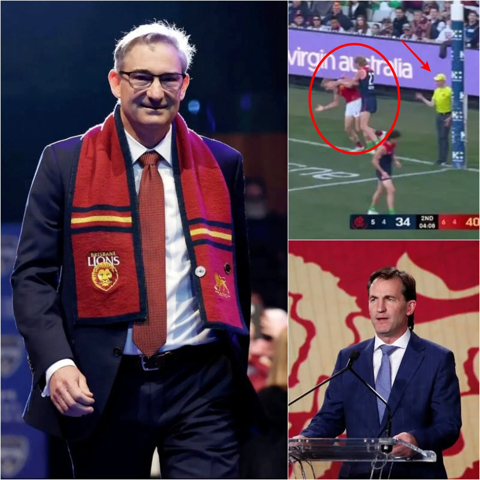 Cover Image for “THE AFL SKANDAL: WESTERN BULLDOGS FIGHT BACK!” Brisbane Lions chairman Andrew Wellington has announced he will formally file a complaint with the AFL following his team’s defeat to the Demons, targeting the officiating team.