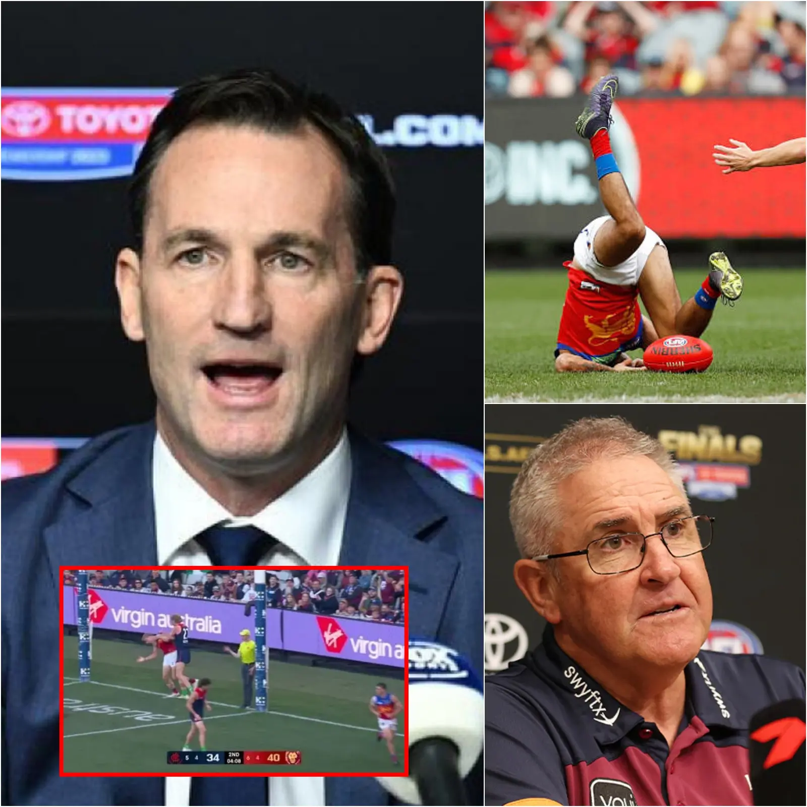 Cover Image for “WE ARE TRULY SORRY!” — AFL Chief Executive Andrew Dillon has officially apologized to the Brisbane Lions players and coaching staff following a series of controversial refereeing errors