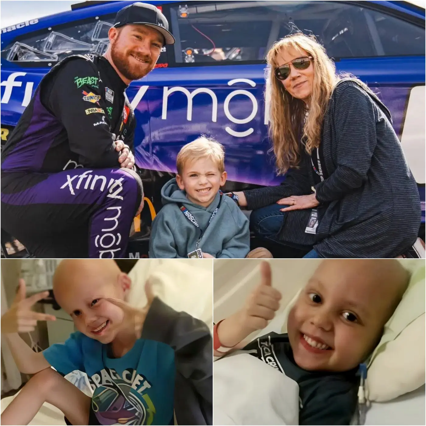 Cover Image for 🏁❤️A 8-year-old girl battling terminal brain cancer had one final wish. Not Disneyland. Not princesses. Not even a miracle. All she wanted was to meet her idols: Tyler Reddick, the NASCAR driver, and his wife, Sara.