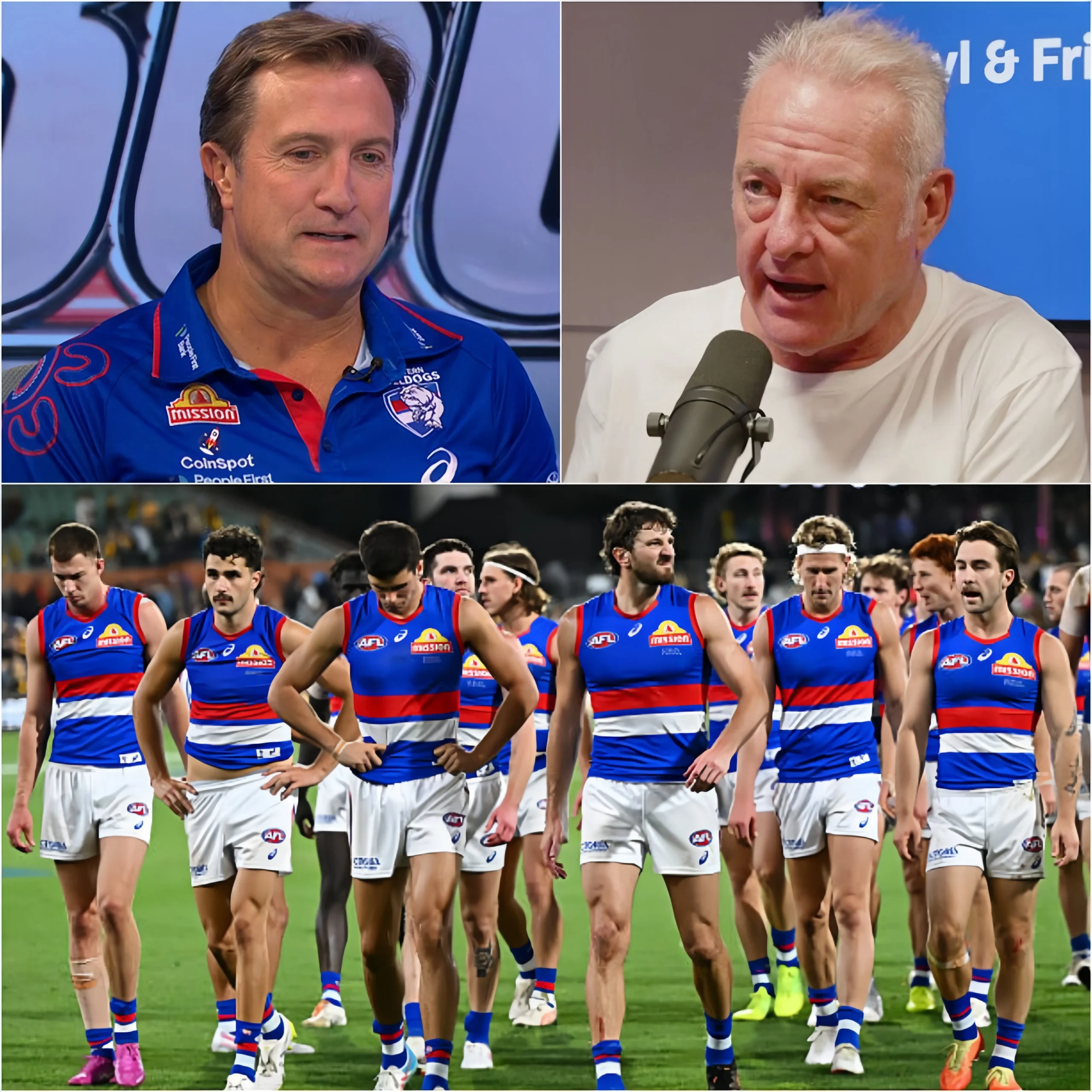 Cover Image for 🚨 “SHUT UP, OLD MAN! WHAT RIGHT DO YOU HAVE TO TALK TO ME LIKE THAT?!” Western Bulldogs head coach Luke Beveridge was abruptly interrupted during a live television broadcast when sports commentator Dwayne Russell made a sarcastic remark to Beveridge, ‘THE HONEYMOON IS OVER FOR LUKE BEVERIDGE.’