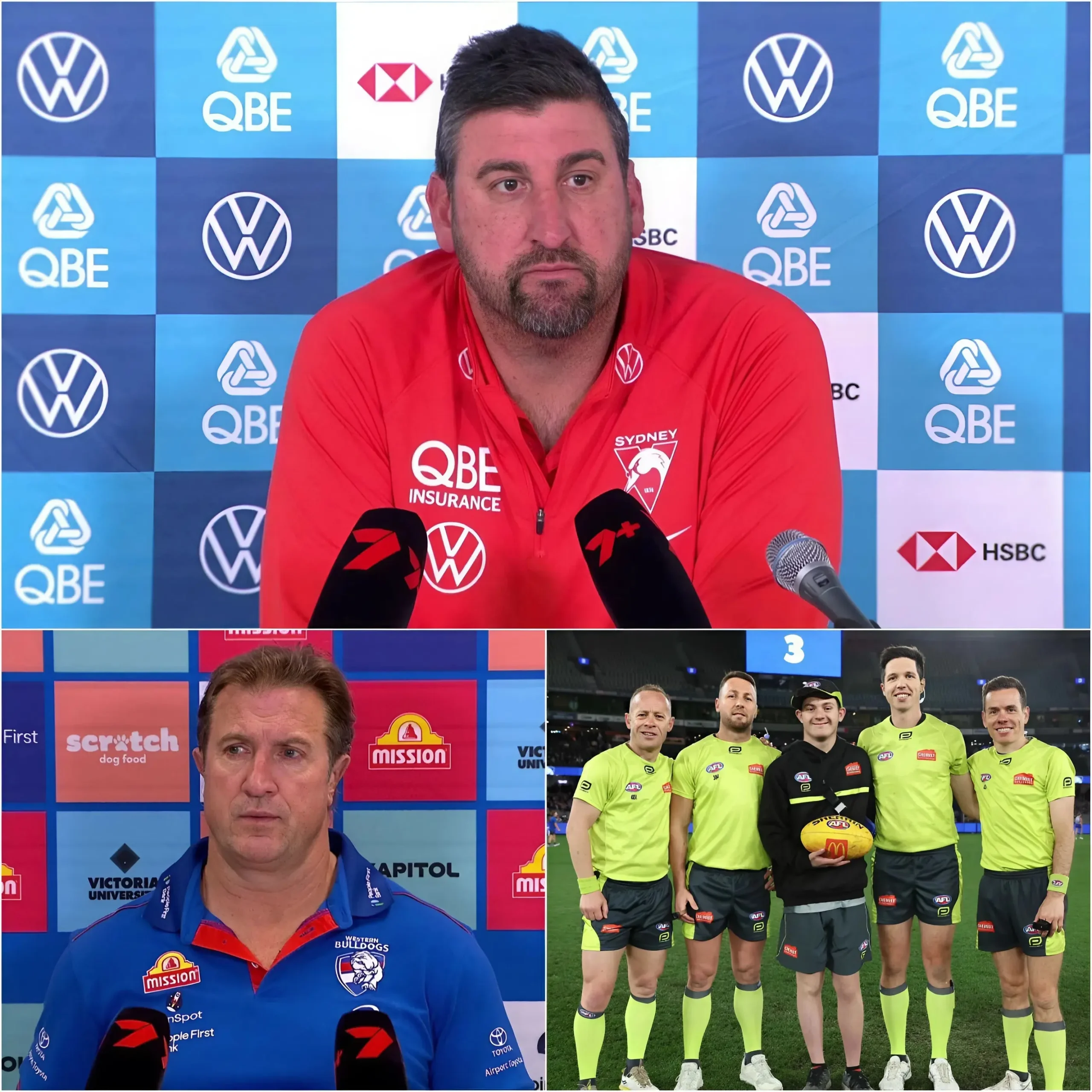 Cover Image for “DEMANDS AFL CHANGE THE REFEREES IMMEDIATELY!” Sydney Swans head coach Dean Cox has shocked the AFL world by calling for a change in the officiating crew for the upcoming match, citing concerns over biased decisions that have allegedly favored the Western Bulldogs in previous games.