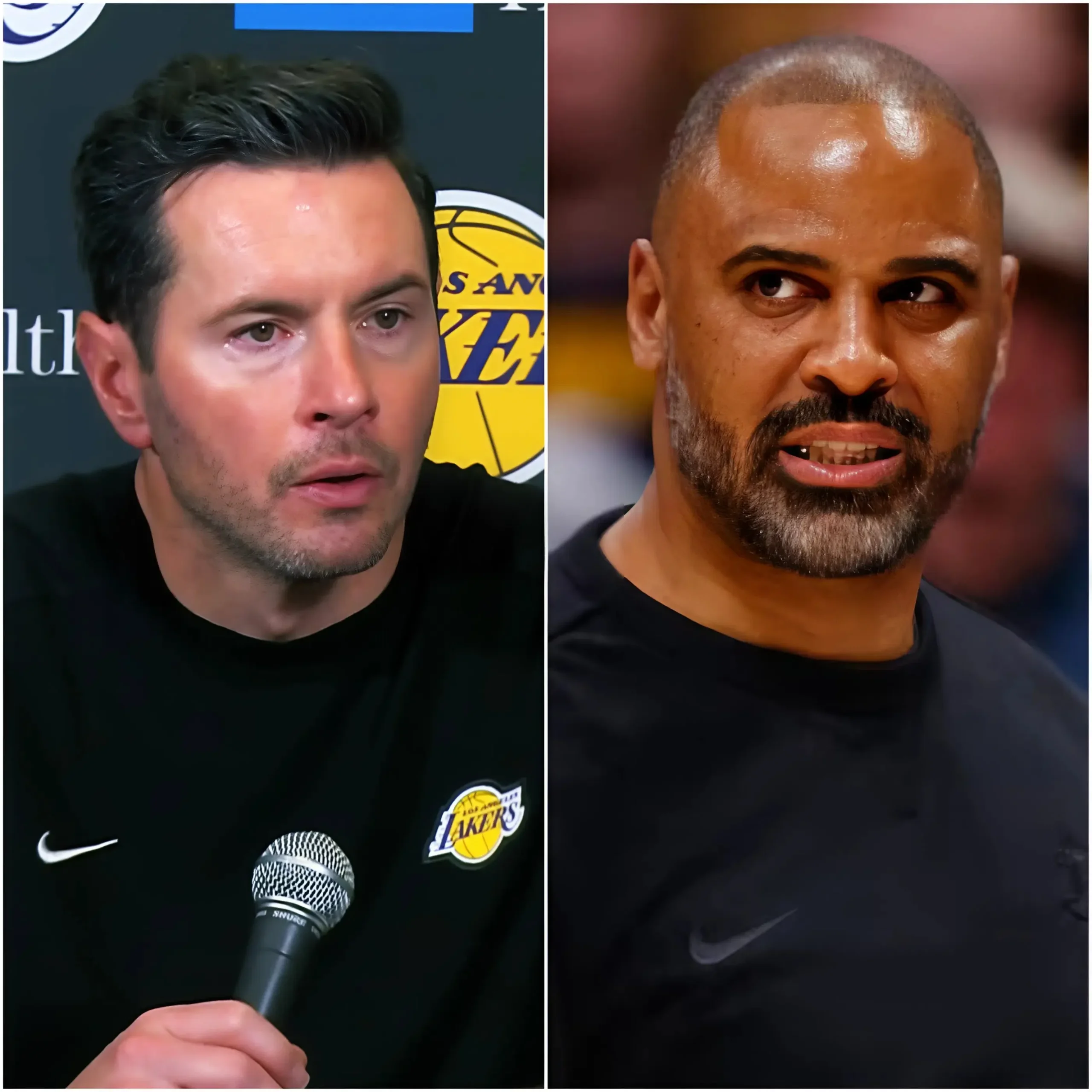 Cover Image for 🔥🔥 Houston Rockets coach Ime Udoka declared that he will defeat the Los Angeles Lakers and secure victory. He also added that the Lakers’ previous titles were only due to luck and referee bias. In response, the Los Angeles Lakers coach replied with just nine words, but they were so meaningful that they silenced the entire room.