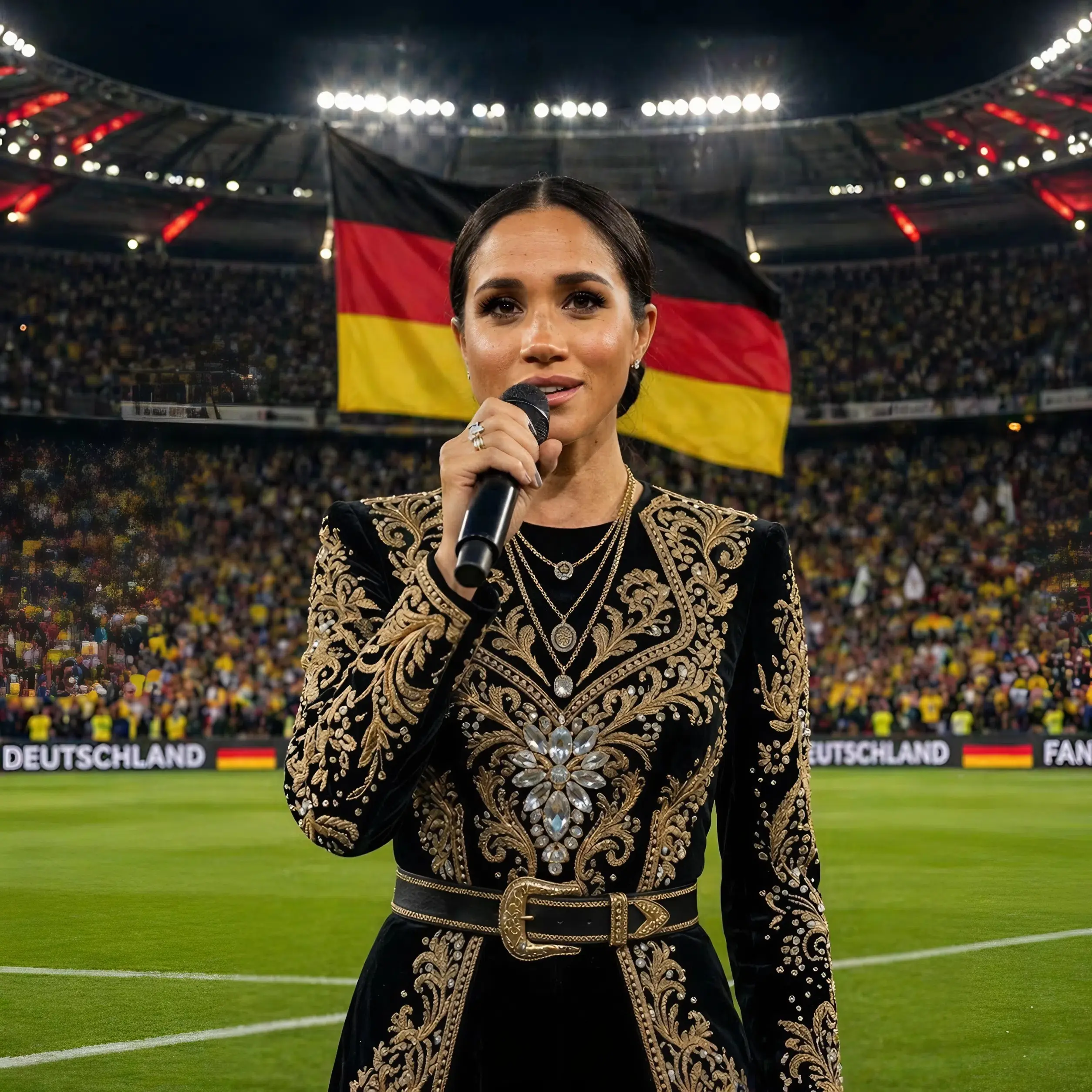 Cover Image for 🔥 Meghan Markle sorgt für Gänsehaut: Ihre bewegende Darbietung der deutschen Nationalhymne lässt ein ganzes Stadion verstummen, rührt Tausende zu Tränen und geht viral – ein stiller, kraftvoller Moment voller Emotion, der Millionen berührt und als unvergesslich gefeiert wird – Copy