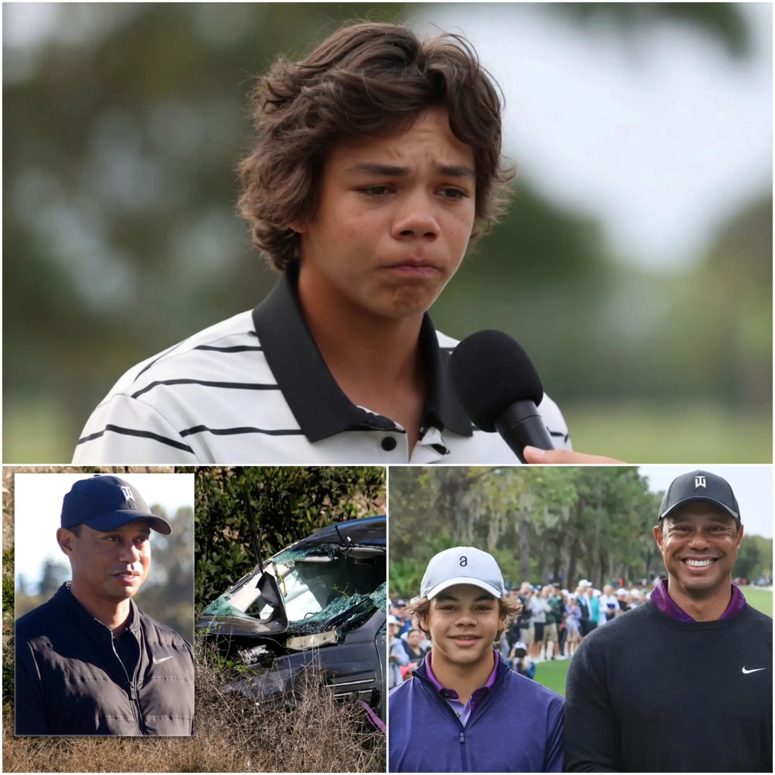 Cover Image for 🚨 JUST 2 HOURS AGO Tiger Woods’ son, Charlie Axel Woods, has broken his silence for the first time, revealing the real reason behind his father’s horrifying car crash in Florida that led to the golf legend being arrested on suspicion of driving while impaired.