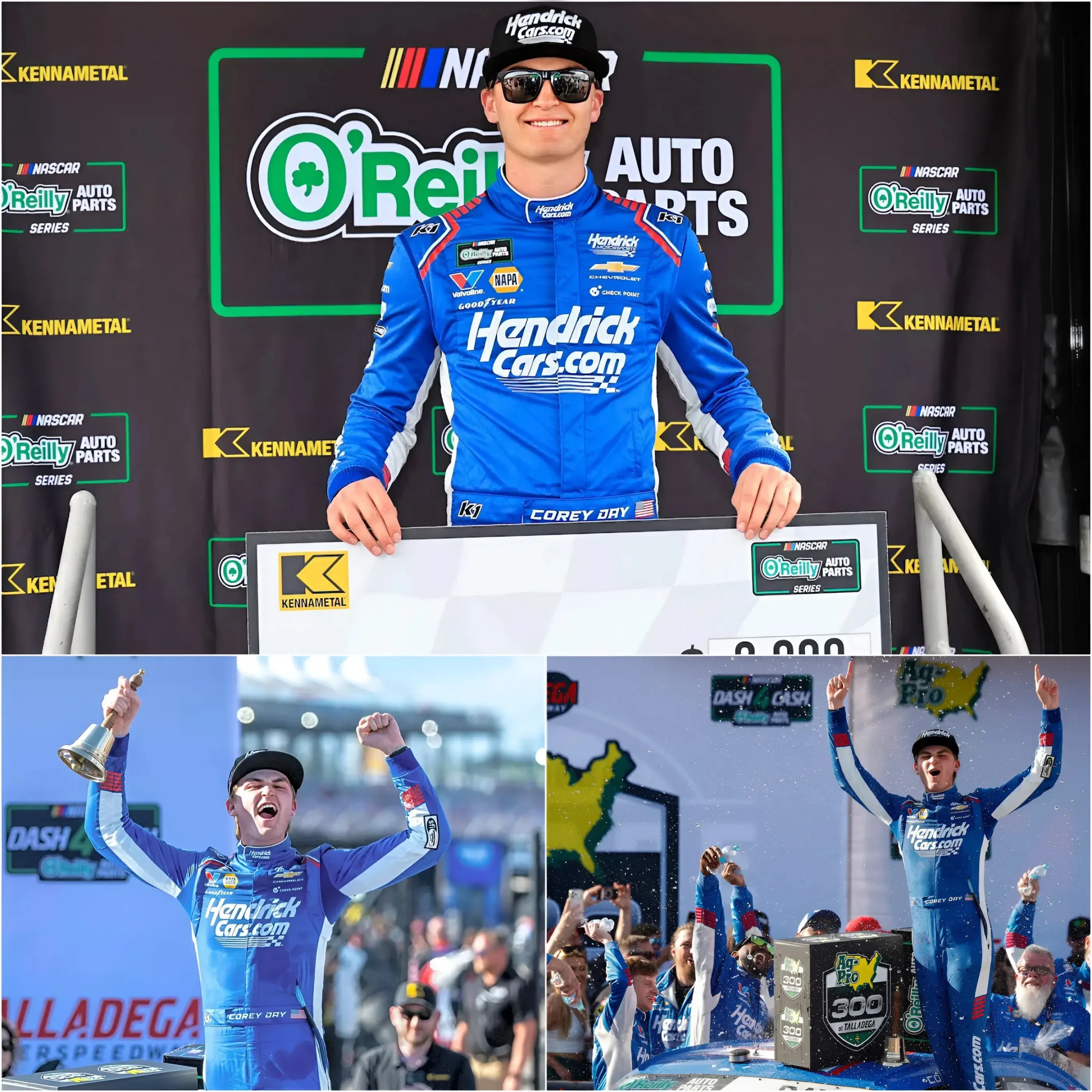 Cover Image for “TALLADEGA SHOCK: 20-year-old prodigy Corey Day has just created an unbelievable earthquake in NASCAR history — The truth behind the controversial victory that silenced the big names!”