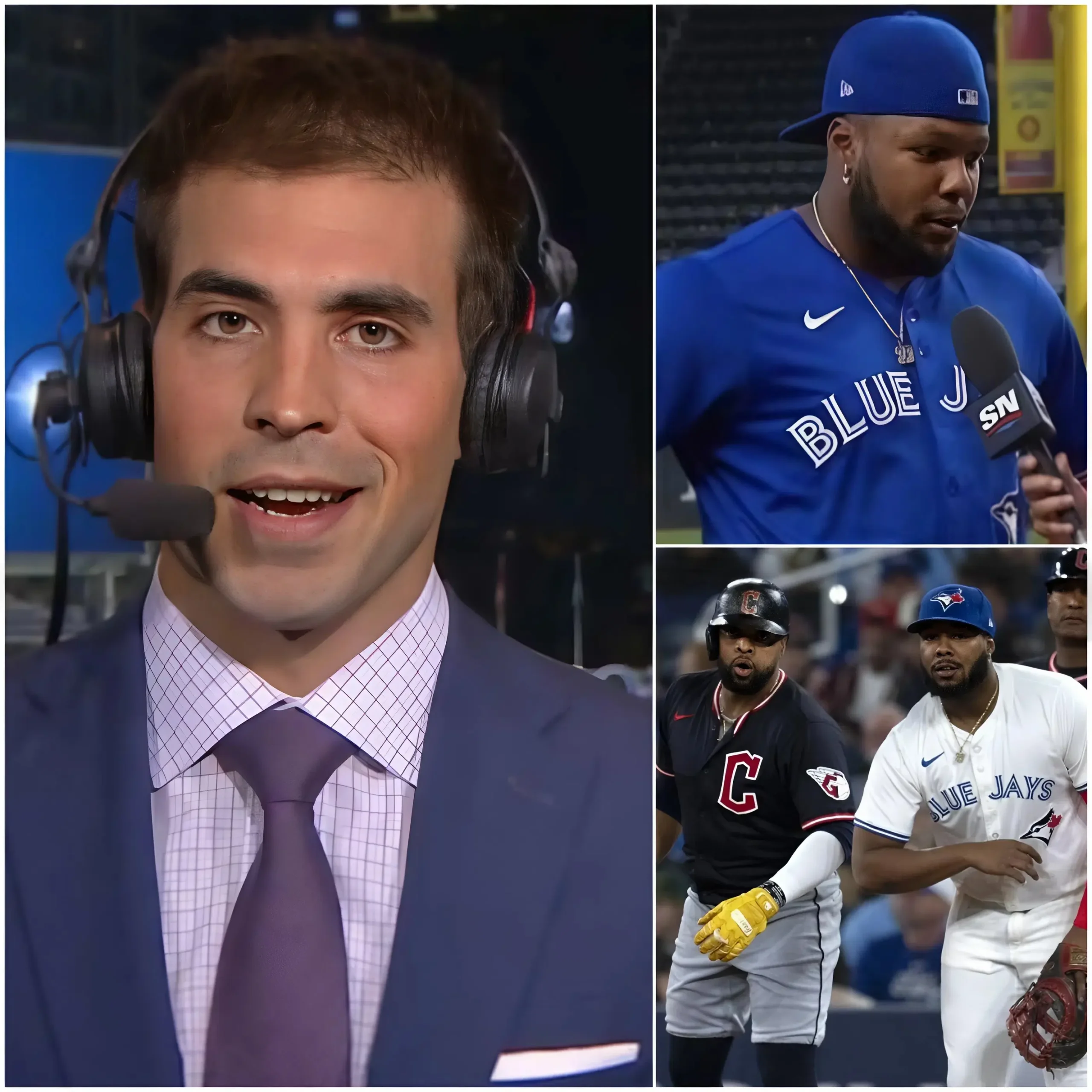 Cover Image for “KEEP TALKING AND YOU’LL REGRET IT! WHO DO YOU THINK YOU ARE?” Captain Vladimir Guerrero Jr. suddenly lost his temper with Fox Footy’s veteran commentator Joe Davis in a tense confrontation that has stunned the entire MLB world.