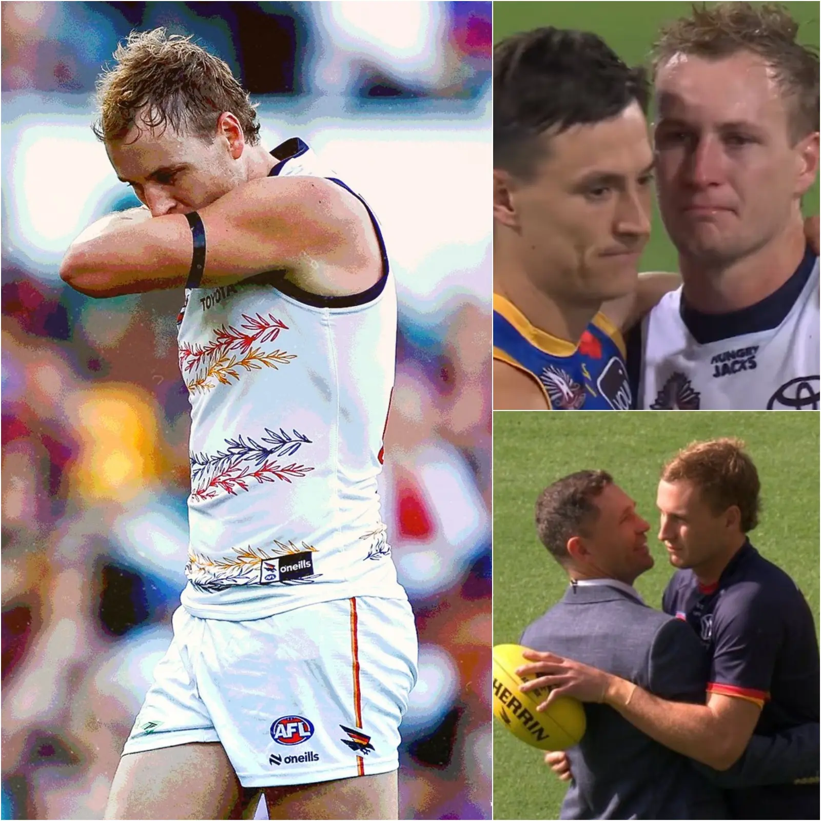Cover Image for 🚨 EXCLUSIVE: “AFL Heart-wrenching Moment” Adelaide captain Jordan Dawson was visibly emotional upon hearing the news of his brother’s sudden passing. After the game, players and officials from both teams embraced Dawson in a gesture of comfort, a beautiful act that received much praise from the fan community.