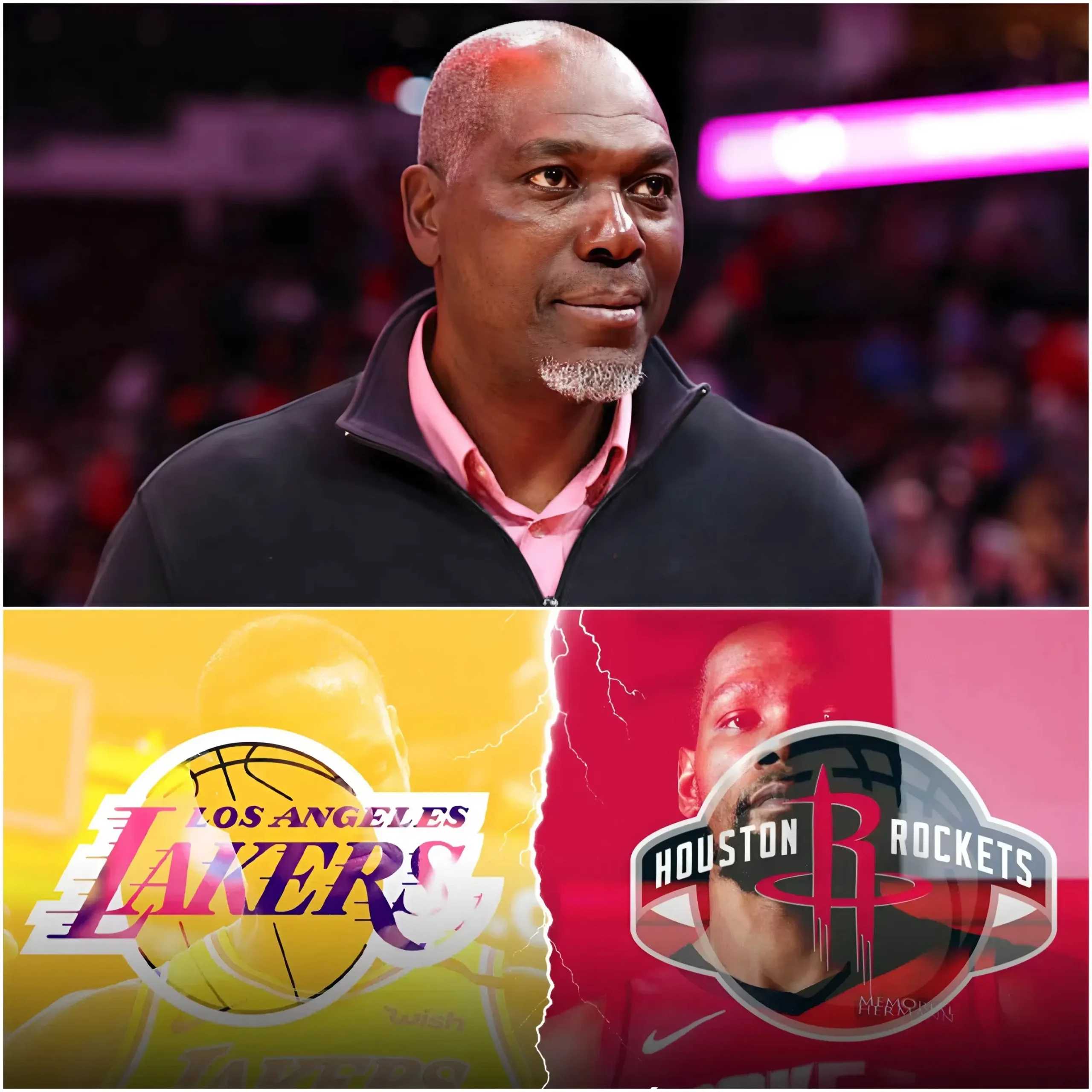 Cover Image for 🟡🏀 “This game will shock the whole world because they will be destroyed.” — Hakeem Olajuwon has made his prediction about the winner of the matchup between Los Angeles Lakers and Houston Rockets taking place tomorrow.