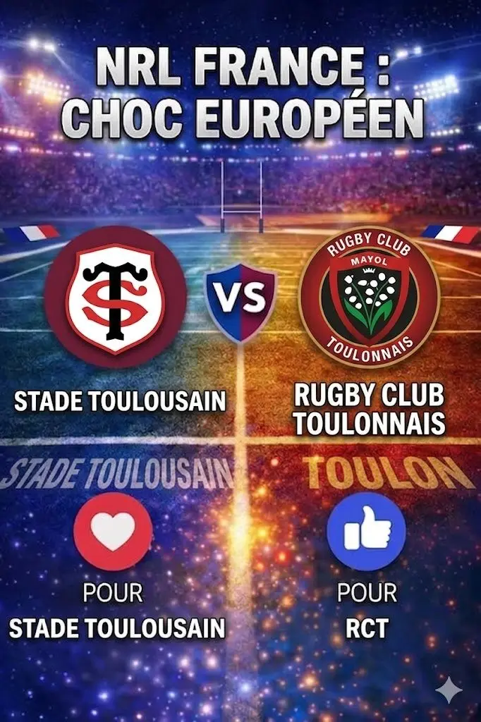 Cover Image for 🚨 CHOC AU SOMMET : Noυvelle programmation poυr le dυel Stade Toυloυsain vs RC Toυlon!