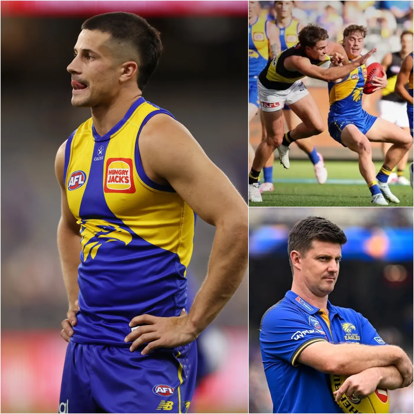 Cover Image for 🚨TEARS IN THE AFL WORLD: After losing 88-99 to the Richmond Tigers in the final seconds of the game, West Coast Eagles captain Liam Duggan became the target of heavy criticism after the game for making too many mistakes