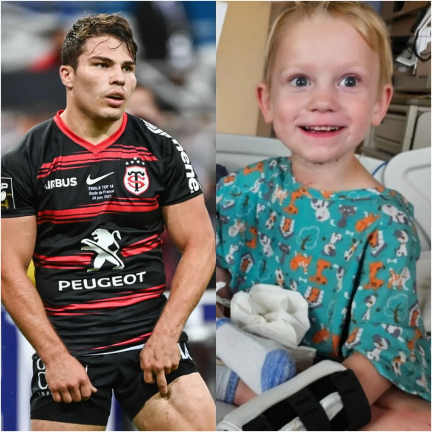 Cover Image for Peu de gens étaient au courant jusqu’à ce que l’hôpital prenne la parole : Antoine Dupont, du Stade Toulousain, avait discrètement financé l’opération d’une tumeur au cerveau qui a sauvé la vie d’une fillette de 9 ans après l’avoir rencontrée lors d’une soirée.