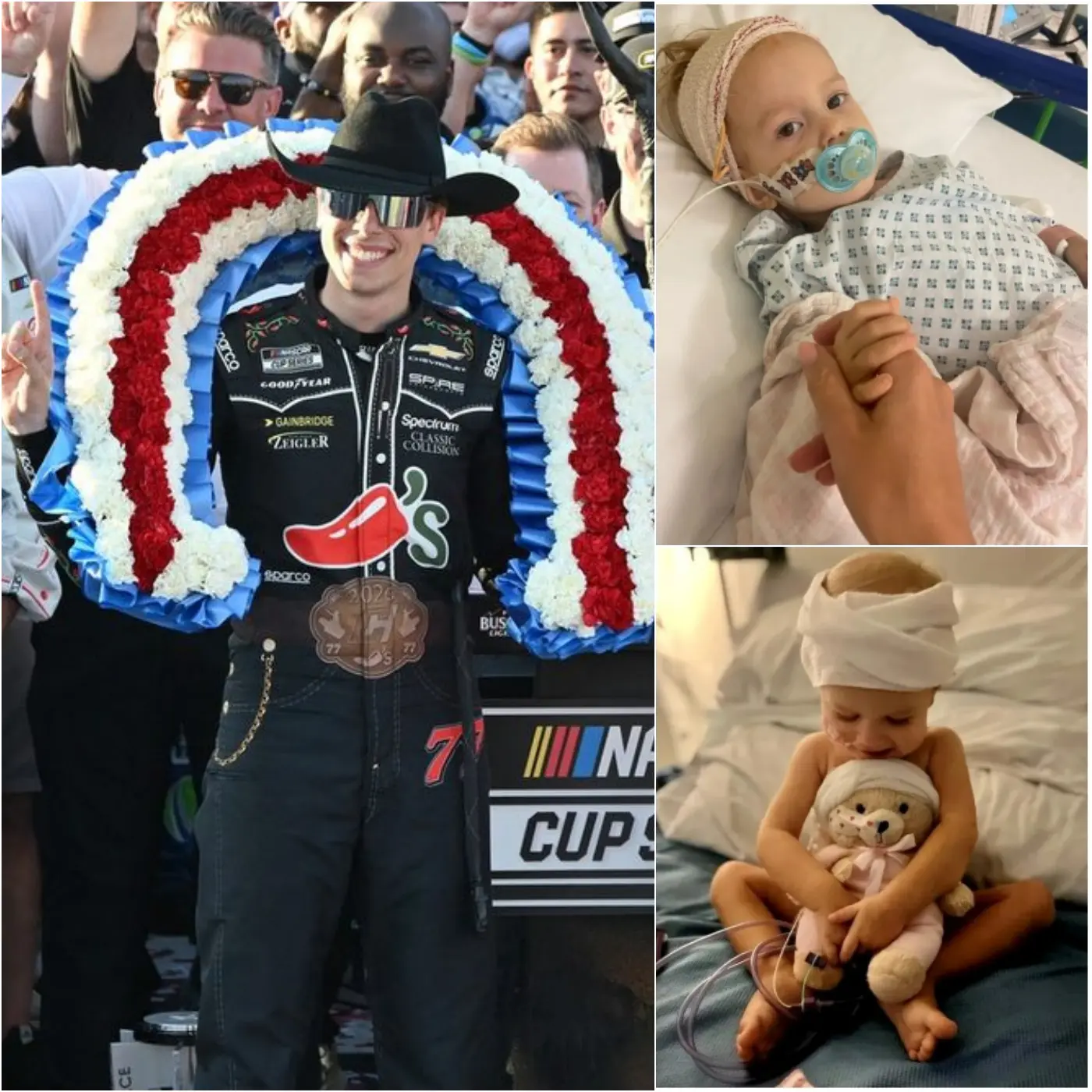 Cover Image for NOT EVERYONE KNEW UNTIL THE HOSPITAL FINALLY SPOKE OUT: NASCAR driver Carson Hocevar personally took on the entire surgery costs for a 9-year-old girl battling a brain tumor, saving her life after meeting her at a fan signing session. The young driver’s quiet acts of kindness in recent months have shocked and moved fans now that the heartwarming truth has been revealed.
