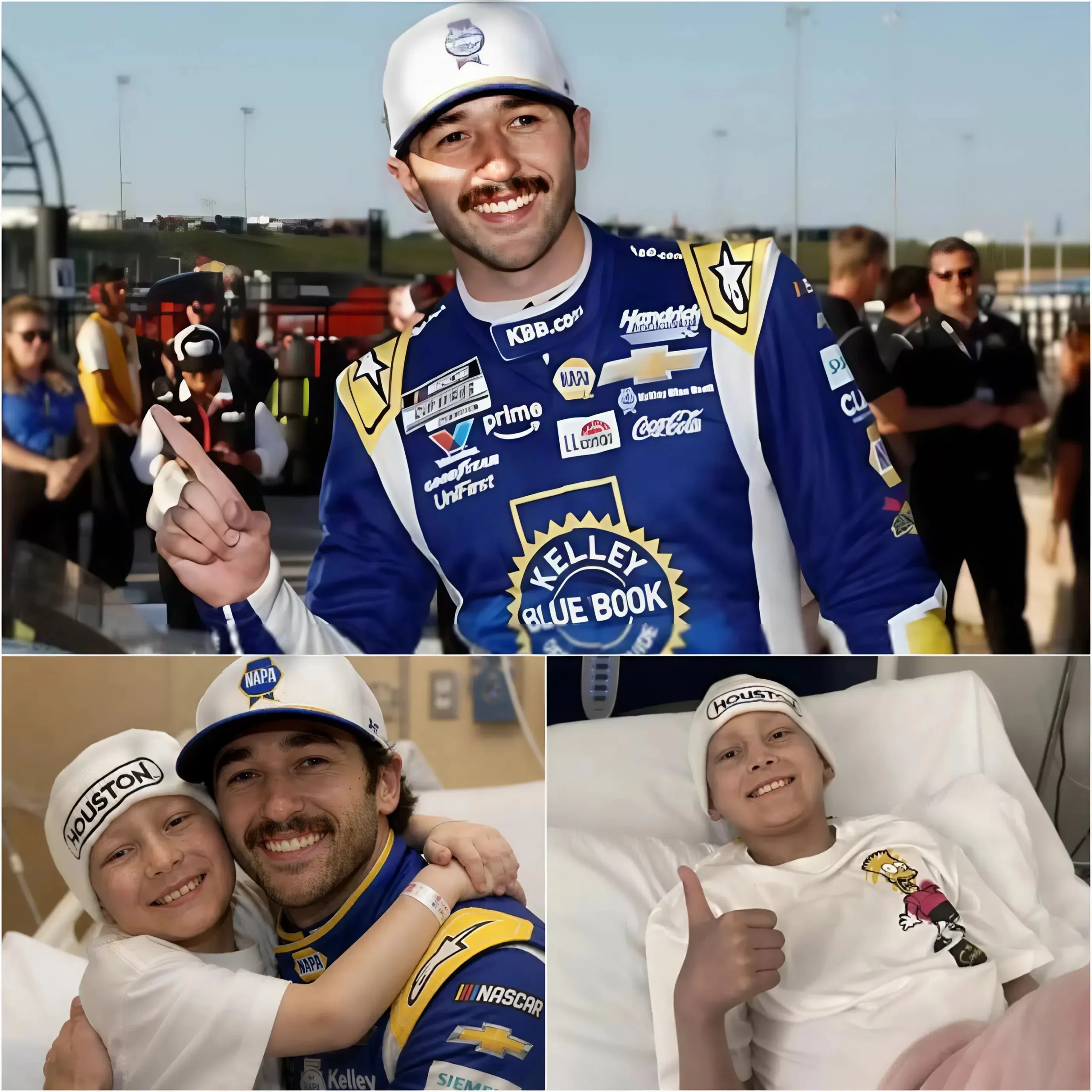 Cover Image for ❤️ HEARTWARMING NEWS: A 7-year-old boy suffering from terminal brain cancer, in the final stages of his life, had only one dream: to meet Chase Elliott!