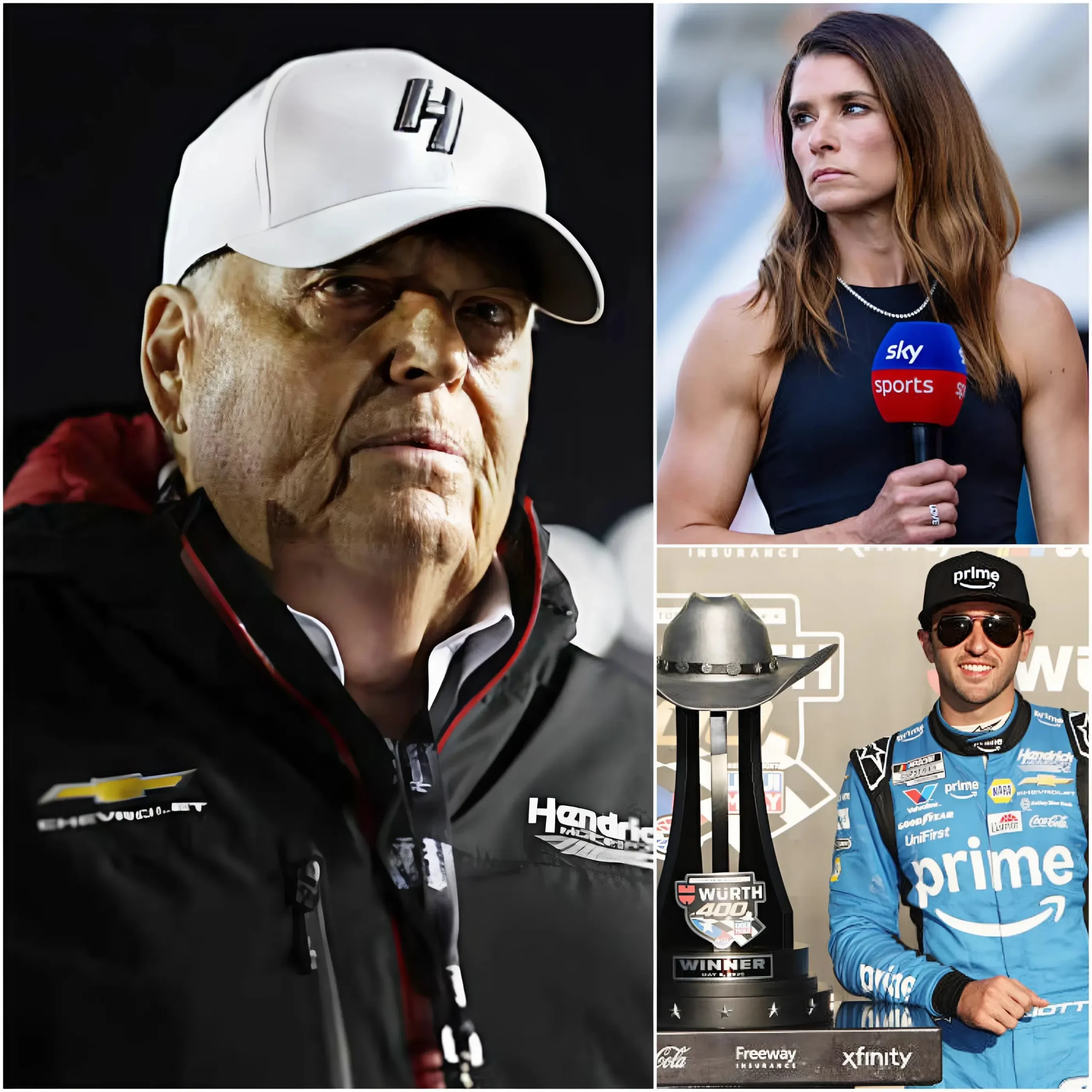 Cover Image for 🚨🏁 15 MINUTES AGO – Rick Hendrick could not hold back his emotions and strongly defended Chase Elliott against controversial criticism from Danica Patrick. “What she is doing is a scandal and an insult to NASCAR. She is criticizing a young driver who is achieving extraordinary results — a driver who takes risks in every corner and never gives up.