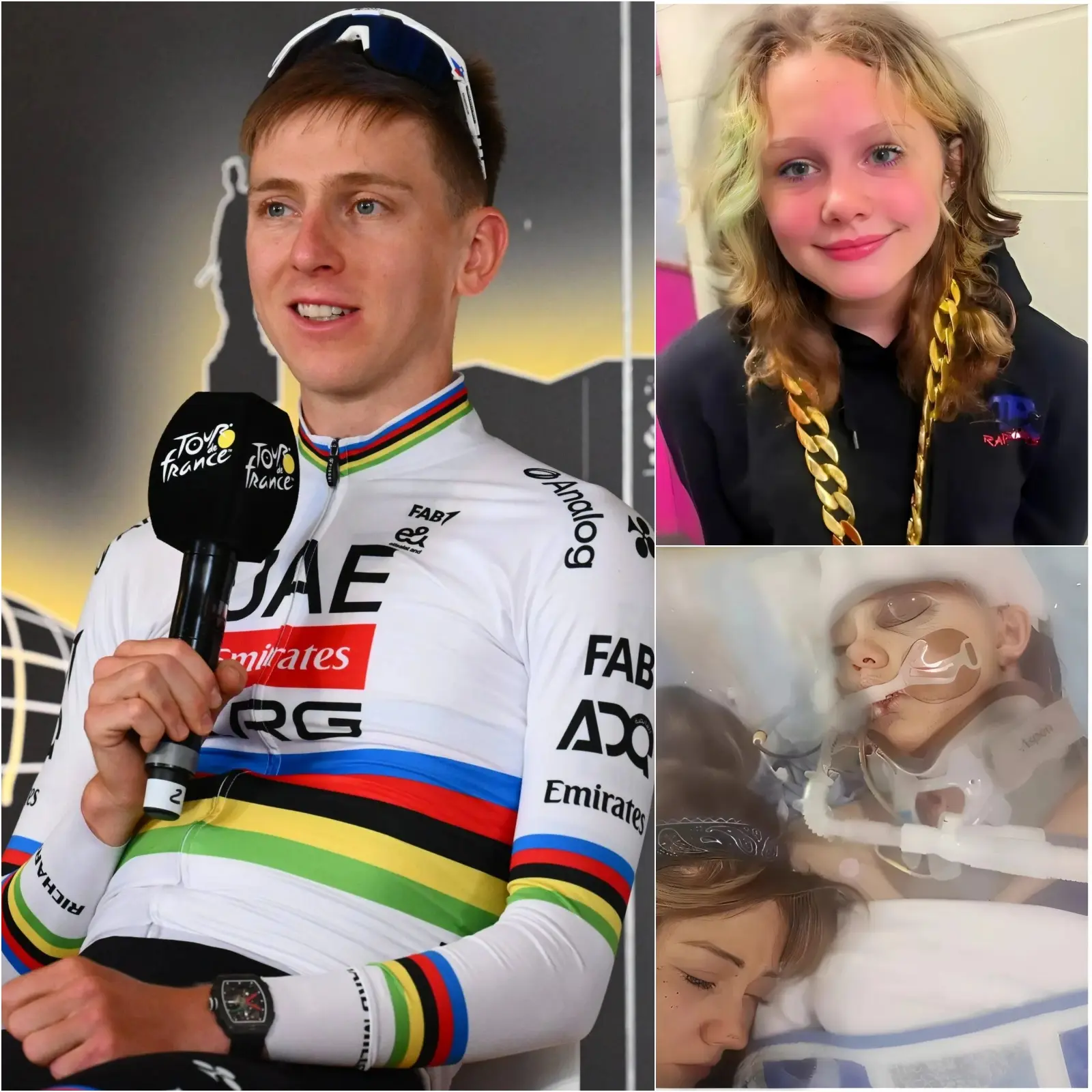 Cover Image for 🚴💝 « L’EXTRAORDINAIRE ACTE DE GÉNÉROSITÉ D’UN CYCLISTE » L’appel que Tadej Pogačar a reçu à 3h45 du matin ne concernait ni des contrats de sponsoring ni des exploits sportifs, mais un appel à l’aide urgent pour Maya Gebala, une jeune fille de 12 ans devenue une héroïne lors de la fusillade qui a semé la panique.