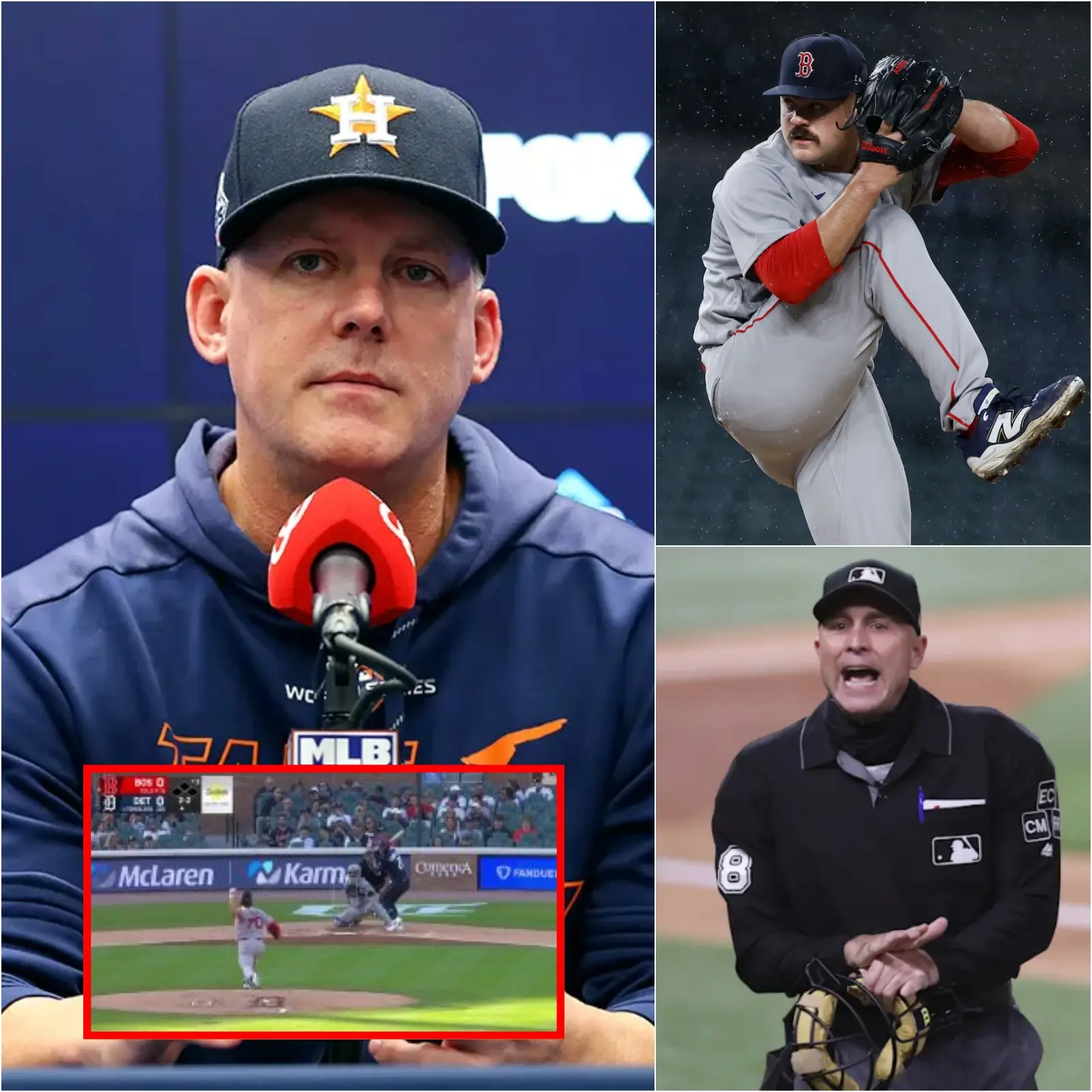 Cover Image for “This is so unfair, and today I’m the victim!” Immediately after the Red Sox narrowly defeated the Detroit Tigers 5-4, coach A.J. Hinch unexpectedly dropped a bombshell in the press conference, shocking Chad Tracy.