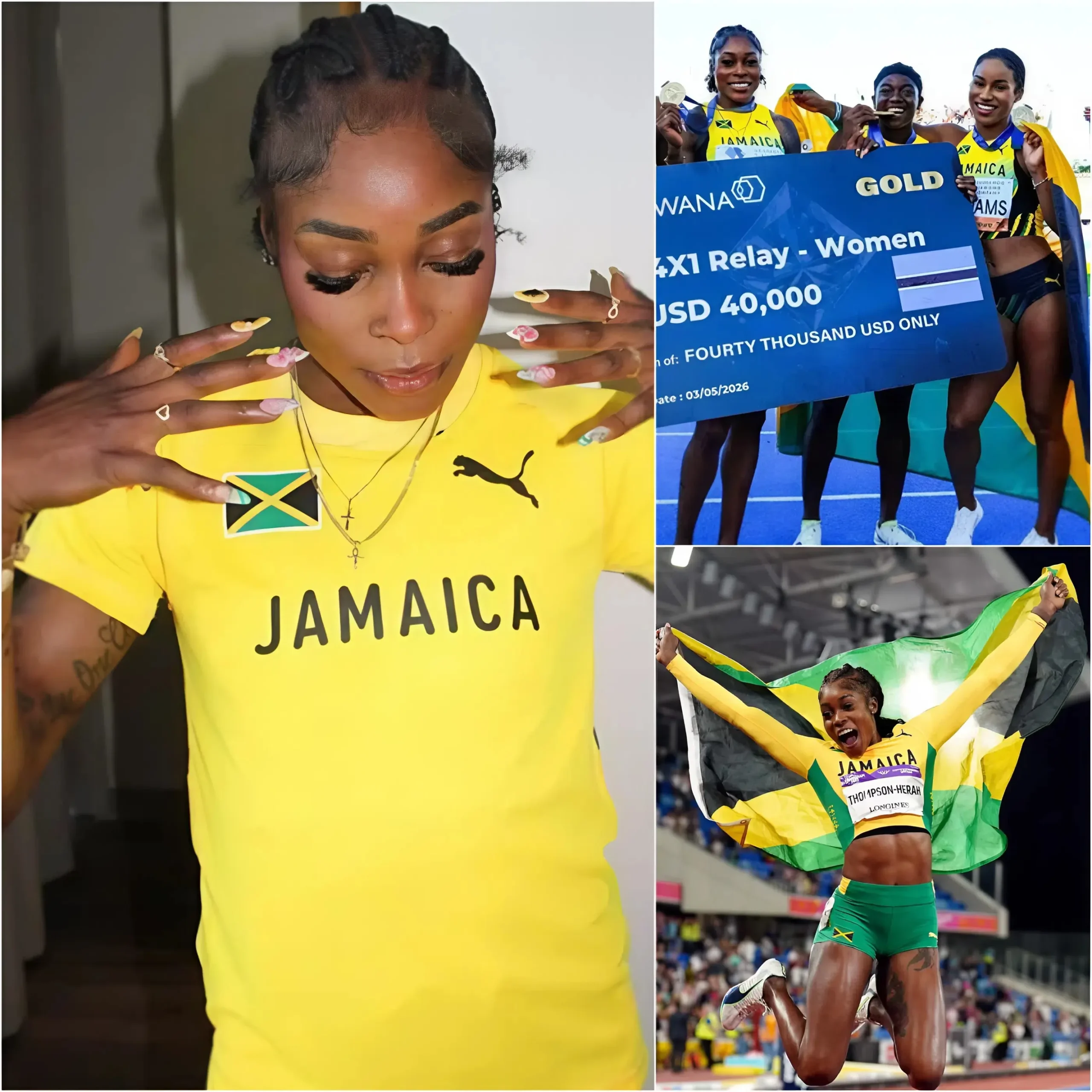 Cover Image for THE LEGEND RETURNS WITH A BREATHTAKING FINISH 🚨 ELAINE THOMPSON-HERAH RESCUES TEAM JAMAICA AMIDST A “STATE OF EMERGENCY”—PLUS UNTOLD STORIES FROM THE ROAD TO GLORY AT THE WORLD RELAYS… 💔👇