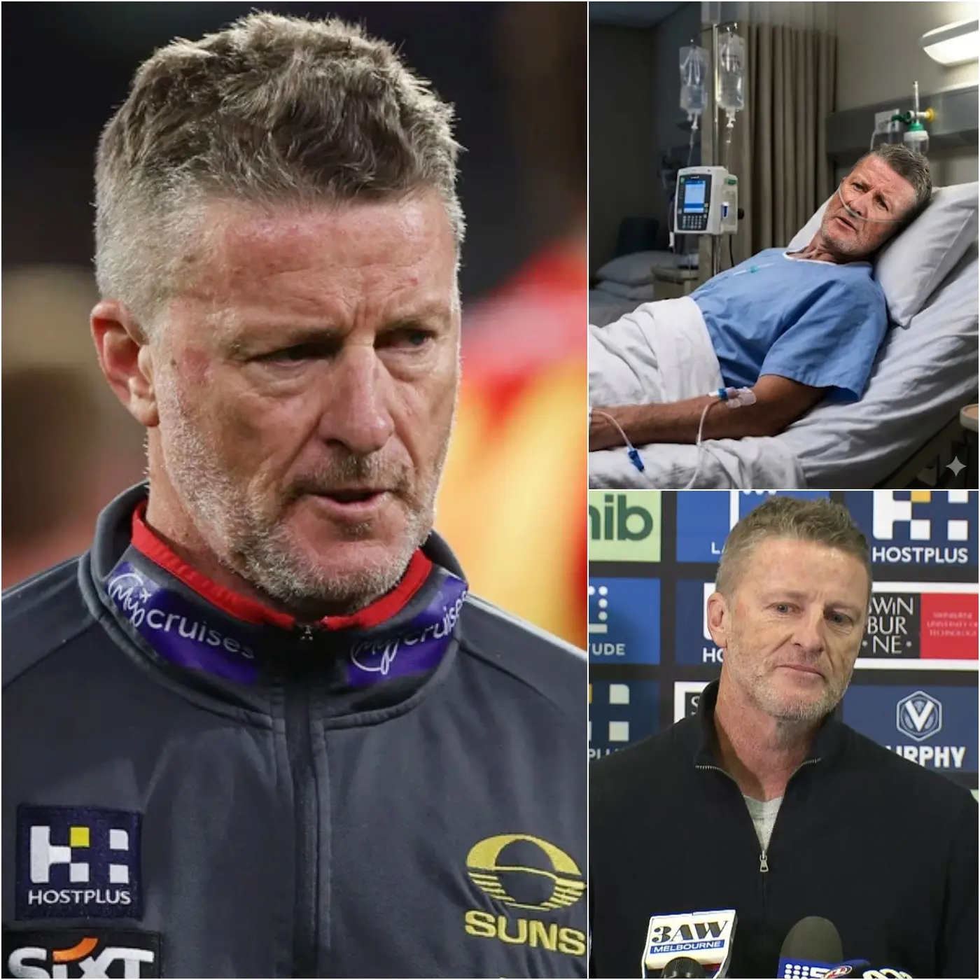 Cover Image for SAD NEWS 💔: At the age of 53, Damien Hardwick, the legendary coach who led the three-time championship-winning Richmond Tigers, broke down in tears as he revealed his current health condition following medical tests in recent weeks