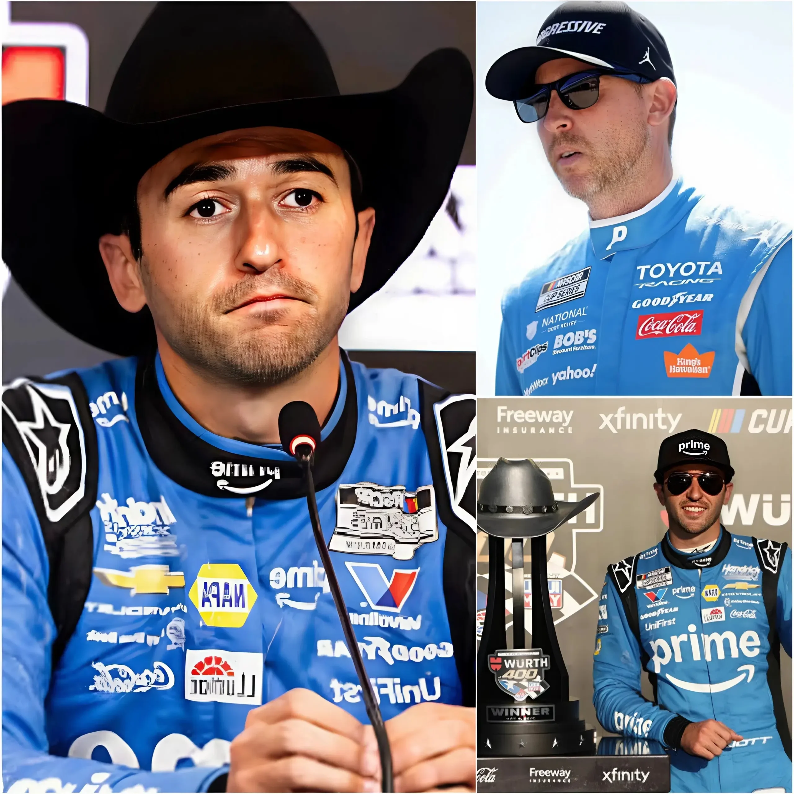 Cover Image for NASCAR Earthquake 🔴 “He only won by luck!” – Denny Hamlin’s blunt statement sparked a heated debate within the NASCAR Cup Series community, publicly belittling Chase Elliott’s victory in front of millions of fans.