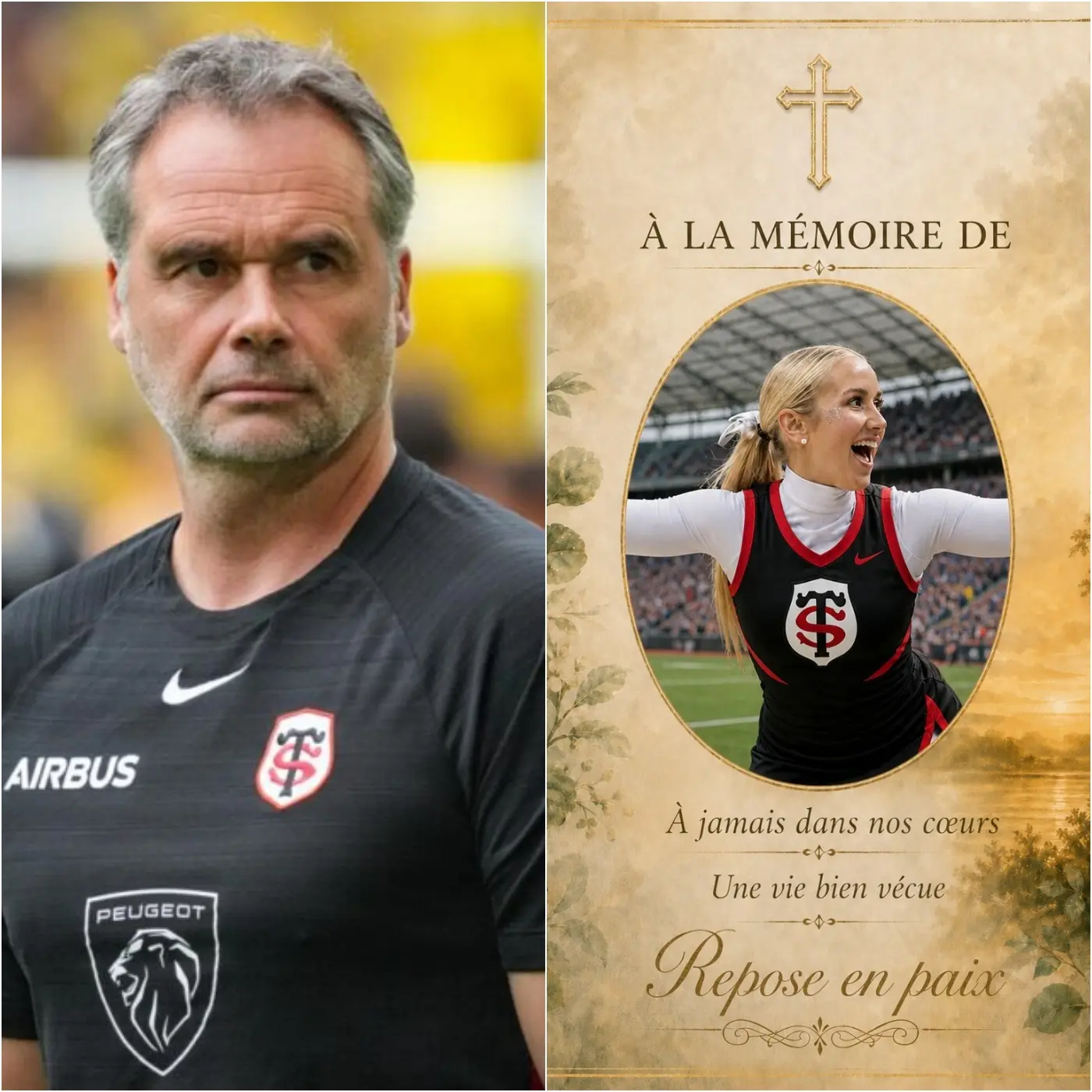 Cover Image for PERTE DÉCOUPANTE : L’entraîneur principal a adressé ses plus sincères condoléances à une pom-pom girl de longue date du Stade Toulousain qui a servi les supporters pendant de nombreuses années, décédée à l’âge de 27 ans suite à un conflit familial déchirant