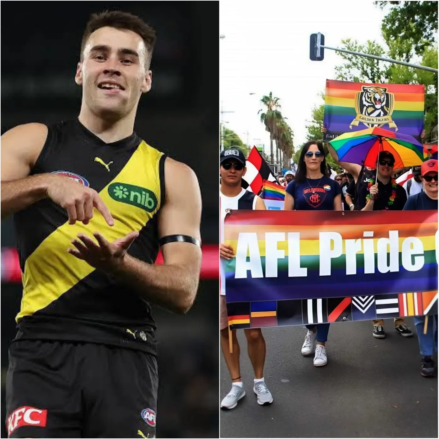 Cover Image for 🏳️‍🌈 BREAKING NEWS IN THE AFL WORLD: Seth Campbell, the young star and key player for the Richmond Tigers, is reportedly refusing to wear the LGBT rainbow armband for the remainder of the season.