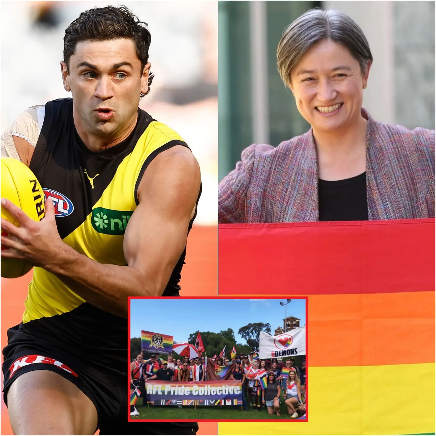 Cover Image for 🐯“SIT DOWN, Barbie!” — Tim Taranto, the Richmond star who has just recovered from injury and is set to make his long-awaited return in Round 9 against Adelaide, caused a sensation on live television when he responded without hesitation to Foreign Secretary Penny Wong after being called a “TRAITOR” for not participating in an LGBT awareness campaign in Australia