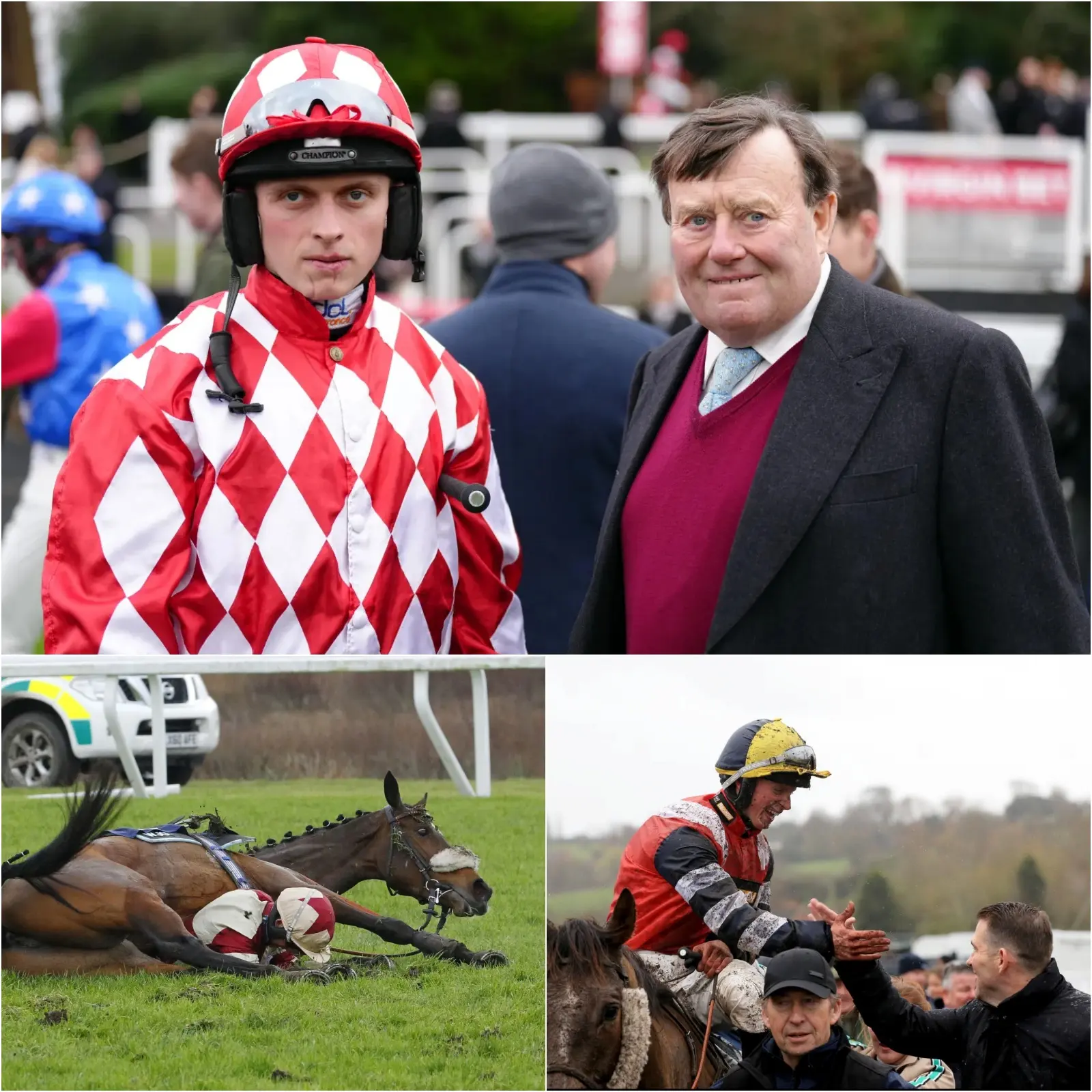 Cover Image for “The world’s bravest horse racer”: A horse racer has been dubbed “the bravest man in the entire sporting world” by bettors after getting trapped under a 500kg racehorse… and then winning the race an hour later, causing a social media sensation.