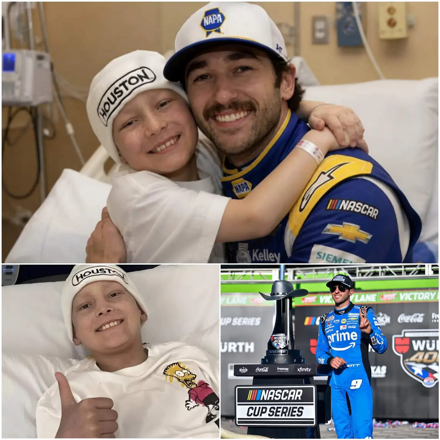 Cover Image for ❤️ HEARTWARMING: A 7-year-old boy suffering from terminal brain cancer, with only his final days left, had just one dream: to meet Chase Elliott! Not Disneyland, not a movie star — but the NASCAR driver he deeply admired, a symbol of determination and strength.