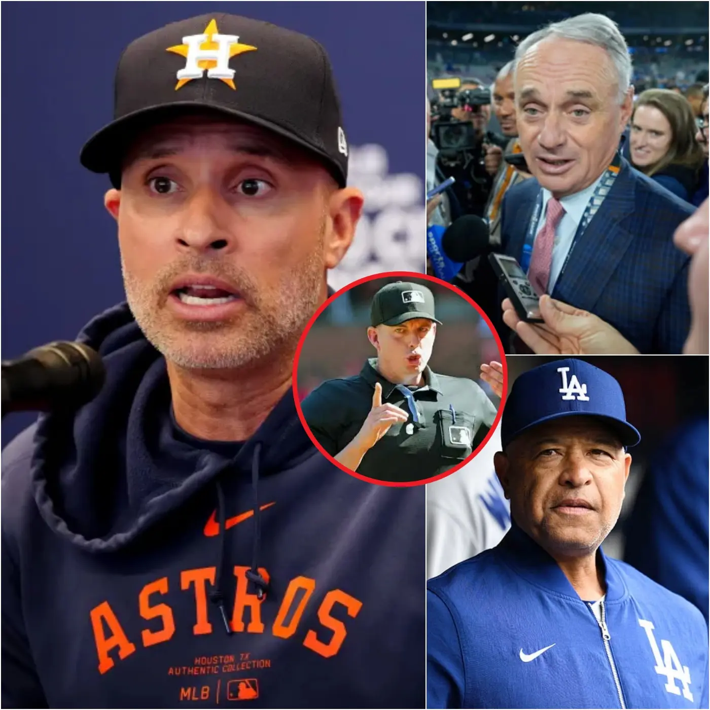 Cover Image for “WE WILL NOT REMAIN SILENT” — Houston Astros head coach Joe Espada has officially filed a complaint regarding the 2-12 loss to the Los Angeles Dodgers