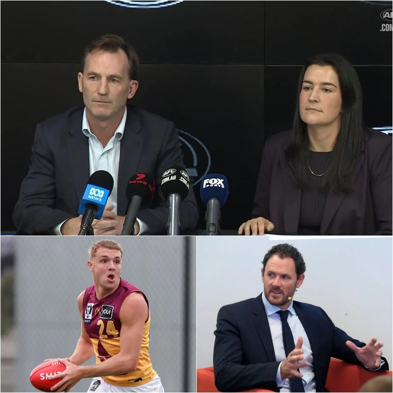 Cover Image for “THE SEVERE PENALTY HAS FINALLY BEEN ISSUED” This morning, the AFL officially announced the harshest penalty against Brisbane Lions’ young player Koby Evans for his homophobic and abusive language directed at an opponent during a VFL match last week, causing a huge controversy on social media.