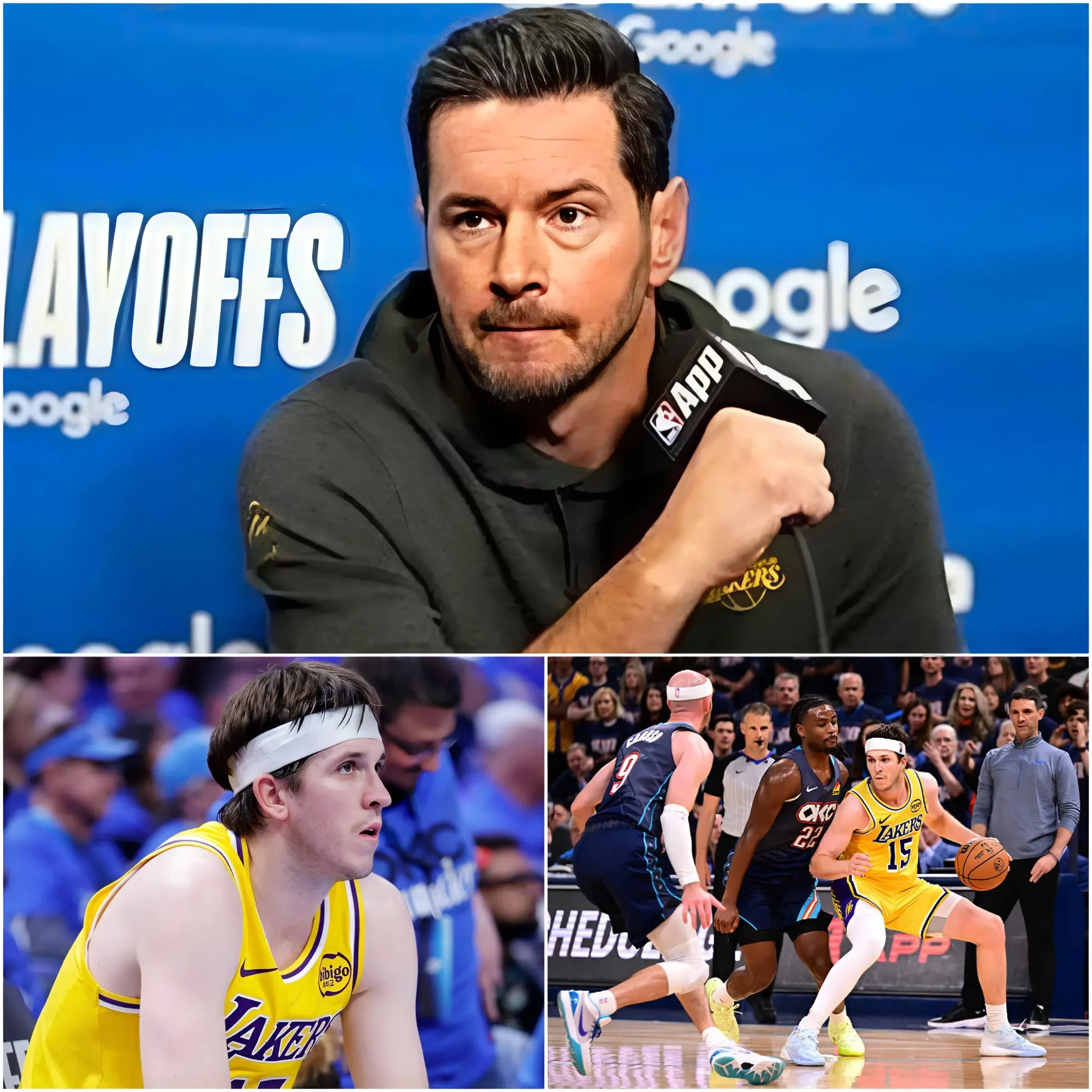 Cover Image for 🚨🏀 BREAKING NEWS 30 MINUTES AGO: Head coach JJ Redick of the Los Angeles Lakers has revealed the heartbreaking reason why his players, especially Austin Reaves, could not perform at 100% and ultimately suffered a painful defeat against the Oklahoma City Thunder in the Round 2 Playoffs.