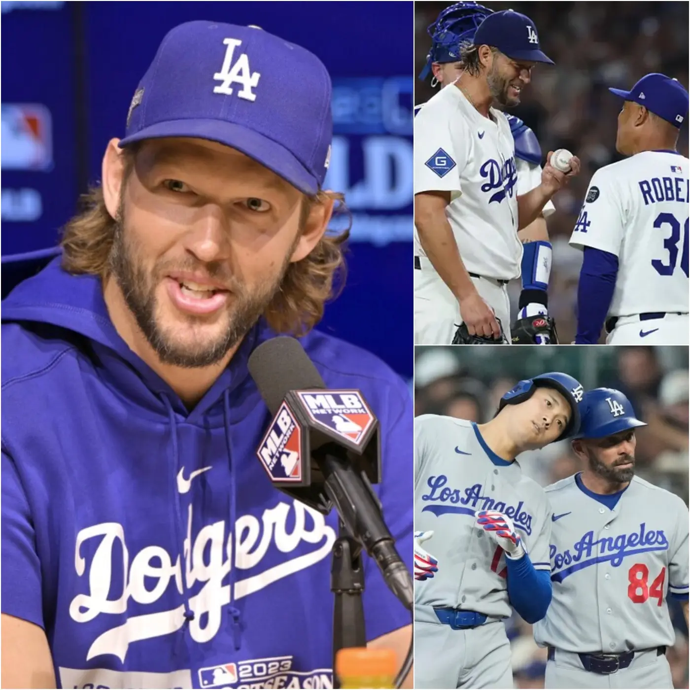 Cover Image for “THEY HAVEN’T IMPROVED AT ALL UNDER DAVE ROBERTS IN ANY FACET OF THEIR GAME WHICH IS REALLY DISAPPOINTING.” — Los Angeles Dodgers legend Clayton Kershaw, who spent 18 seasons with the team, frankly commented on the Dodgers’ current roster under Dave after suffering several unexpected losses