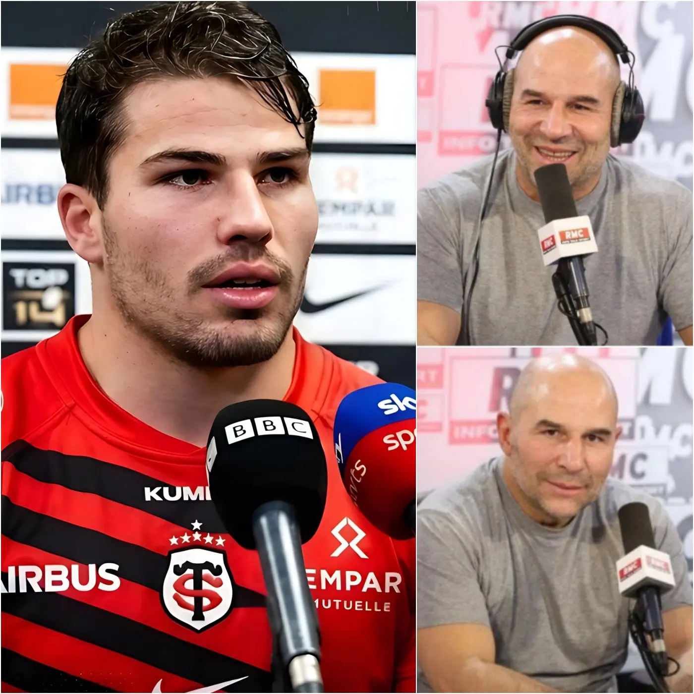 Cover Image for 🔥 « CE N’EST QU’UN MILIEU DE TERRAIN. » Ces mots, lancés par Vincent Moscato quelques instants avant que le Stade Toulousain ne s’illumine sous les projecteurs, résonnaient encore lorsque la réponse d’Antoine Dupont est venue le clouer sur place, en plein direct. 📺