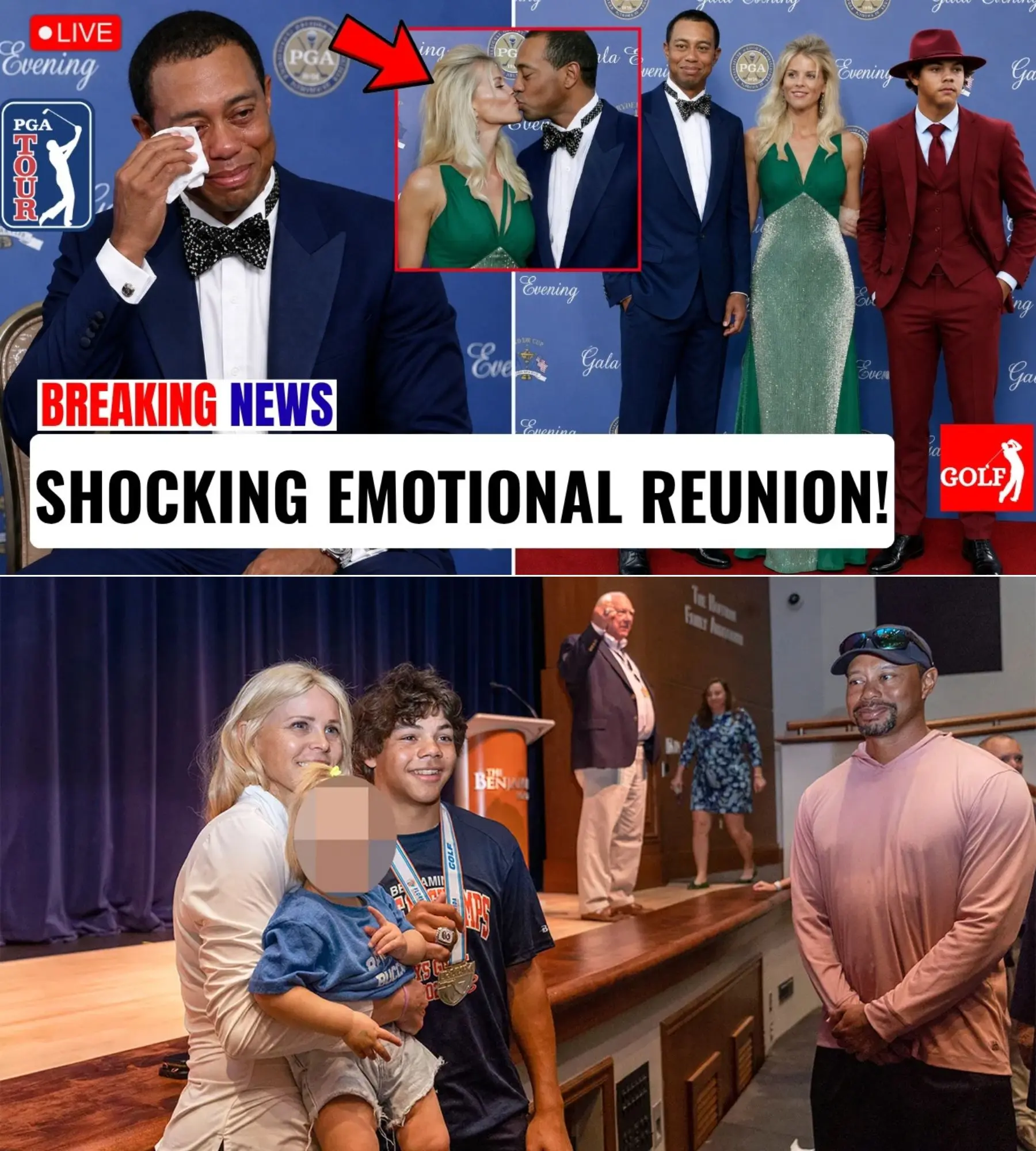 Cover Image for 🚨EMOTIONAL SHOCK: Tiger Woods Breaks Down During Heartfelt Reunion with Elin Nordegren