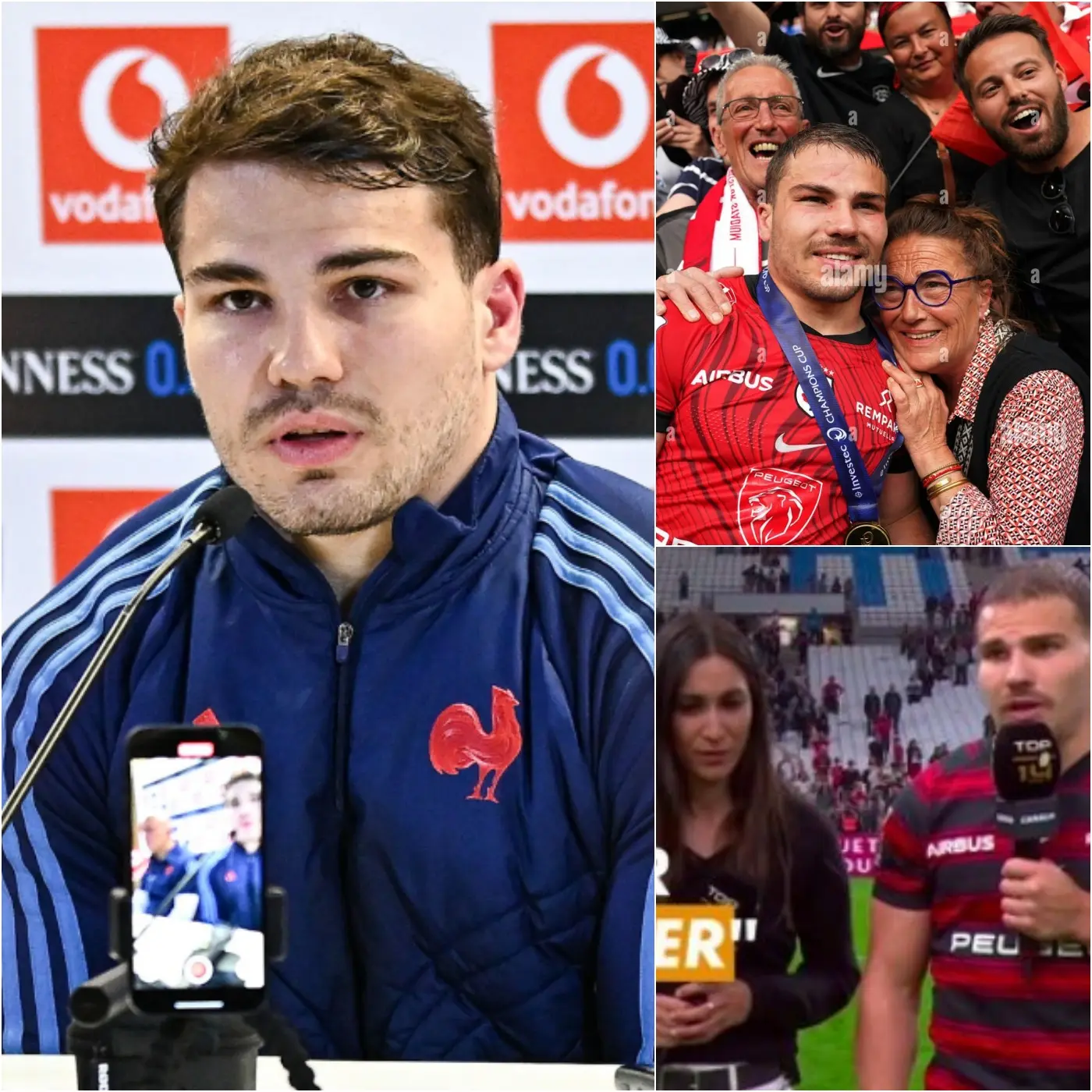 Cover Image for ❤️ DERNIÈRES NOUVELLES : La famille passe avant tout. Immédiatement après avoir remporté un match âprement disputé contre le RC Toulonnais, Antoine Dupont a ému tout le monde en faisant don de la moitié de sa fortune pour aider ses parents à réaliser le rêve de leur vie
