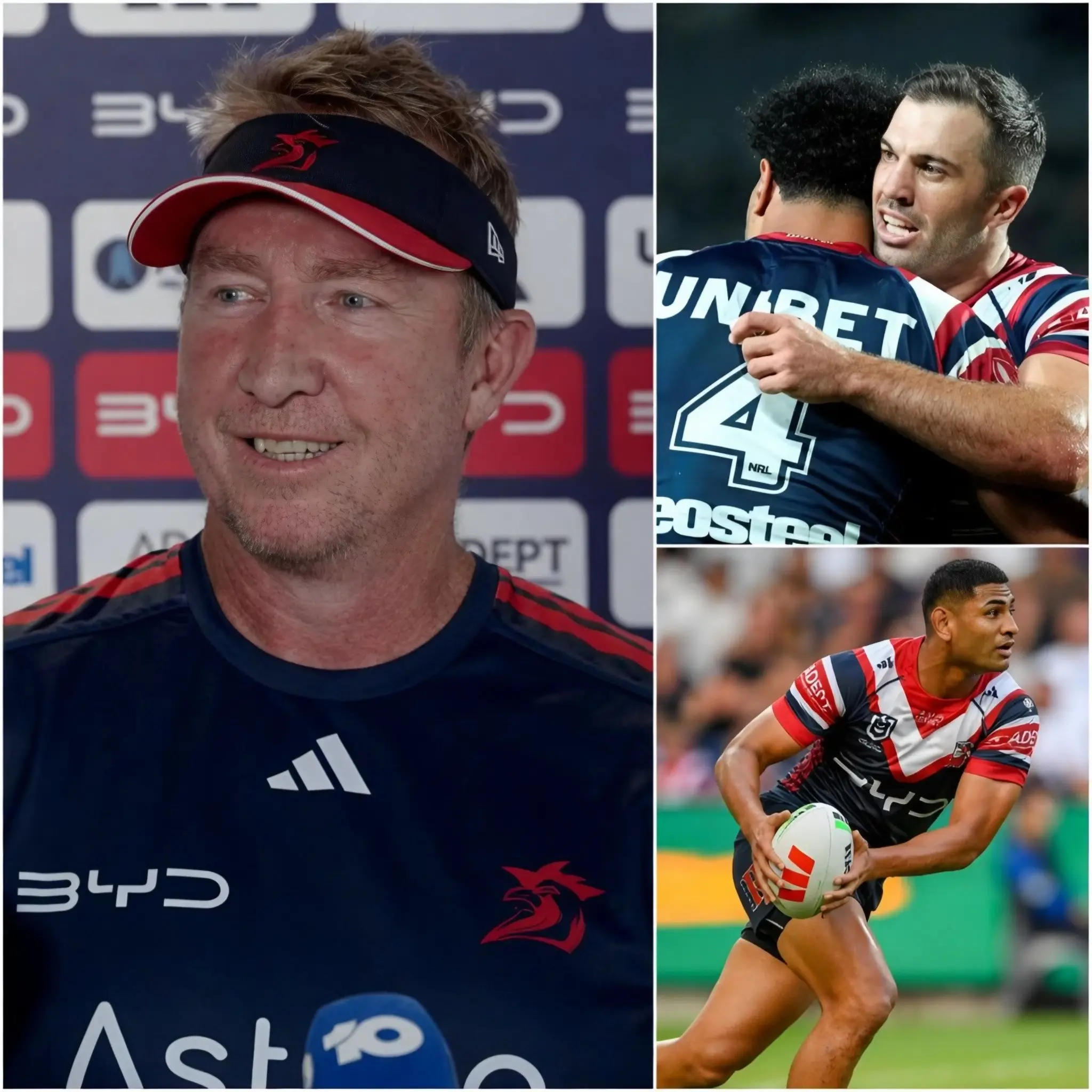Cover Image for 🐓🔥GOOD NEWS – ROOSTERS READY TO FIRE IN MAGIC ROUND! In a major boost ahead of their crucial Magic Round clash against the North Queensland Cowboys at Suncorp Stadium, Sydney Roosters head coach Trent Robinson has received excellent news on the injury front.