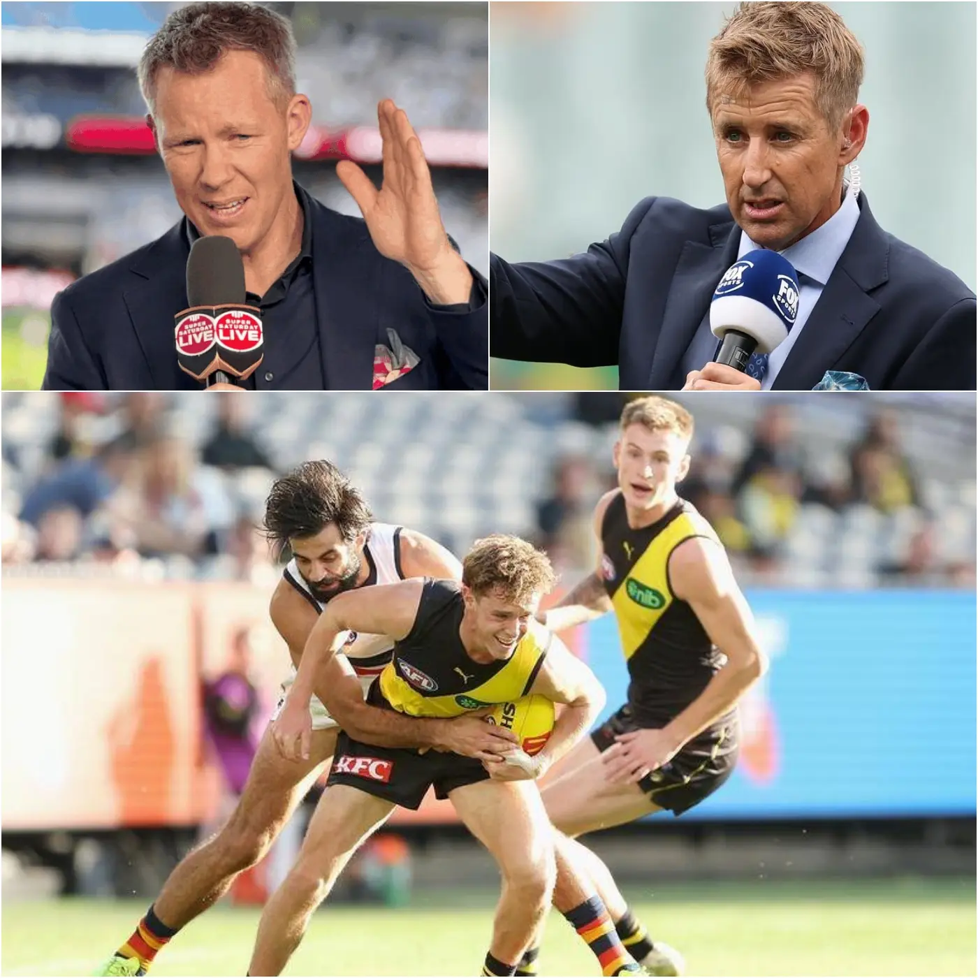 Cover Image for 🔥“SIT DOWN. AND LISTEN, JACK.” — Mark Howard bluntly criticized Jack Riewoldt live on television after the Adelaide Crows’ dominant performance against the Richmond Tigers (98–61). 🏉 The debate began like any other post-game commentary program.