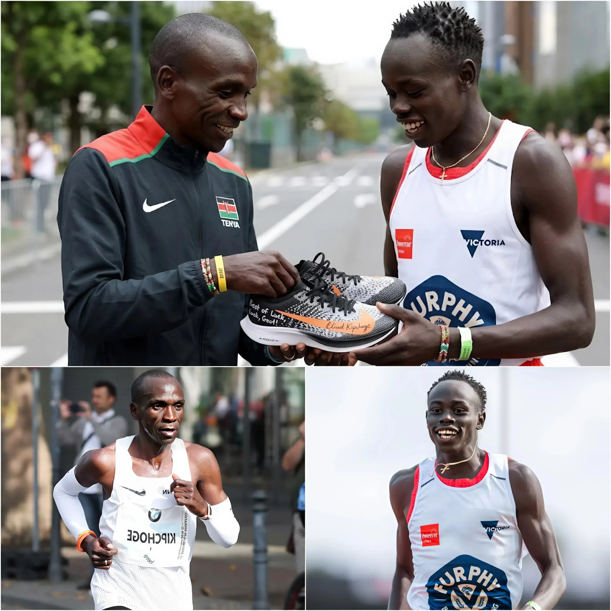 Cover Image for Eliud Kipchoge gifted Gout Gout a pair of running shoes personally signed by himself, accompanied by a touching message: “You have the fire of passion. Don’t let the noise extinguish it.” It was a humble yet powerful gesture, capable of inspiring an entire new generation of track and field athletes. Gout responded to this gift with nine words that left Kipchoge deeply moved and emotional…!!!!