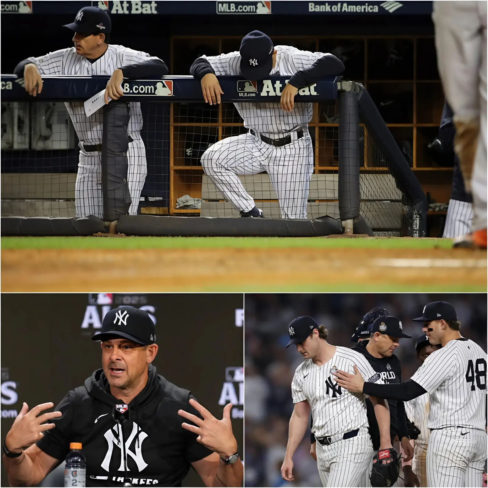 Cover Image for 30 MINUTES AGO — New York Yankees coach Aaron Boone has finally spoken out, revealing the heartbreaking reason why Aaron Judge couldn’t play at 100%, leading to the shocking 3-4 defeat against the Milwaukee Brewers. Instead of anger,