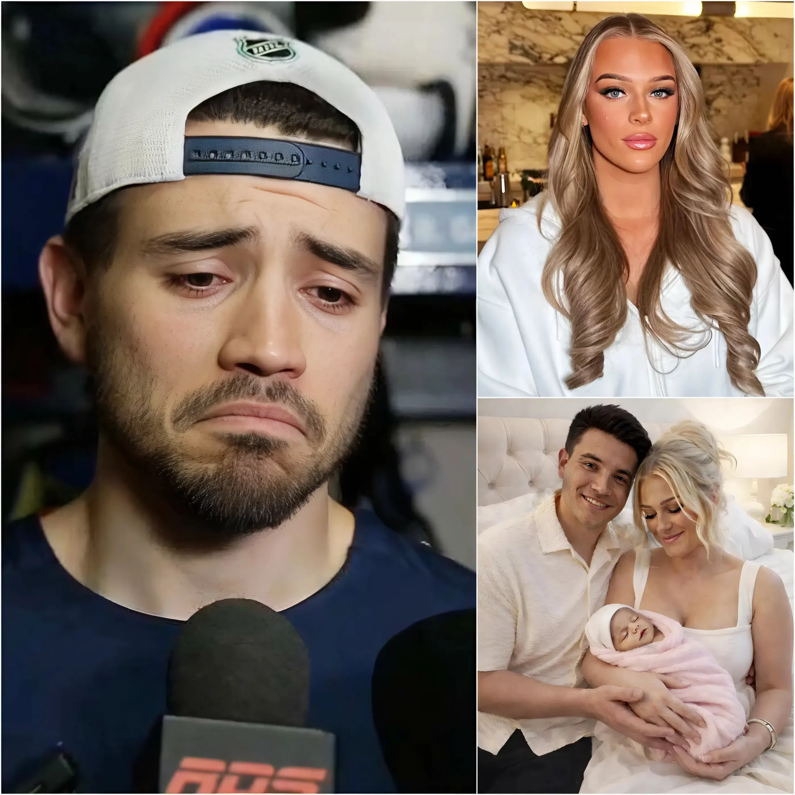Cover Image for 💔🏒 ÉMOTION : Nick Suzuki fond en larmes en parlant de son épouse après l’accouchement « Je n’avais pas réalisé à quel point c’était grave… »