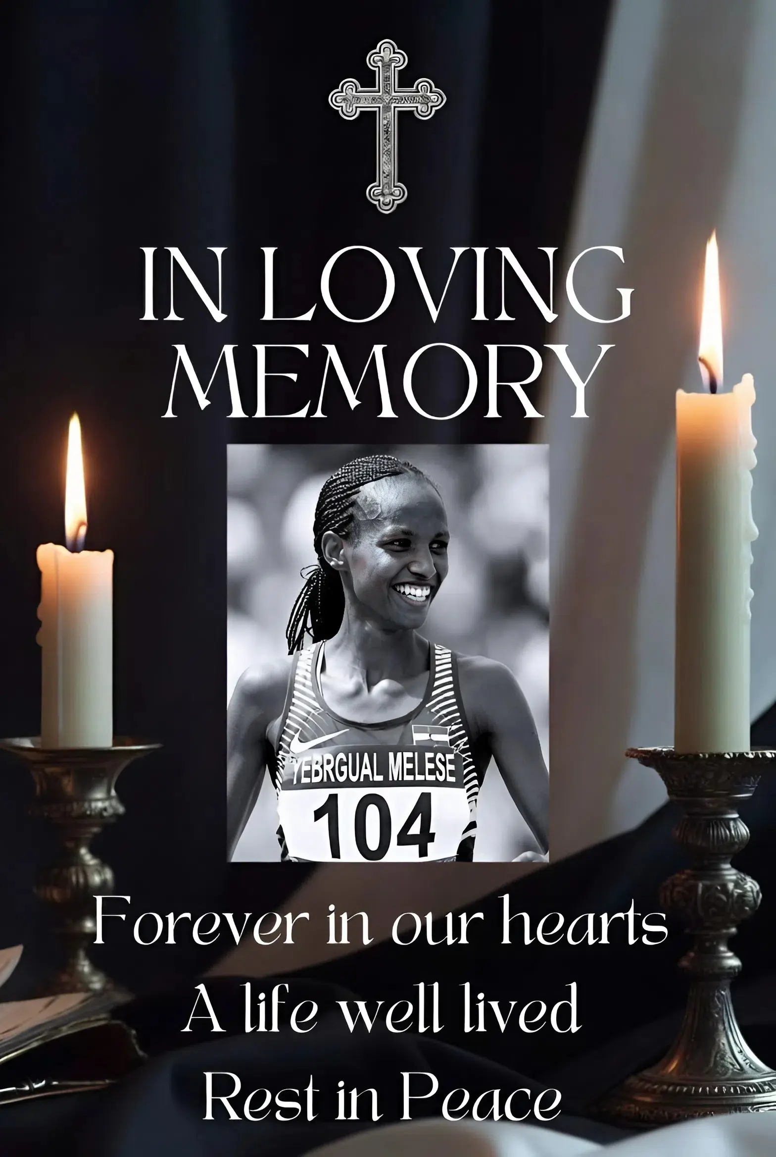 Cover Image for THE PAIN OF LOSS 💔 The entire family is plunged into grief as they announce the memorial service for Ethiopian track and field athlete Yebrgual Melese, who passed away at the age of 36. Read more 👉