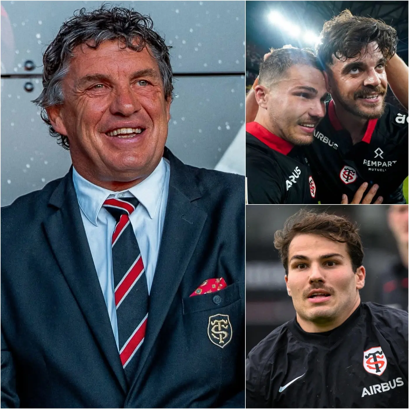 Cover Image for 🚨 INFO FLASH : Le président du Stade Toulousain Rugby, Didier Lacroix, a surpris le monde du rugby en décidant de décerner un prix spécial à Antoine Dupont et Romain Ntamack pour leur performance exceptionnelle lors de la victoire 51-27 contre le RC Toulon.