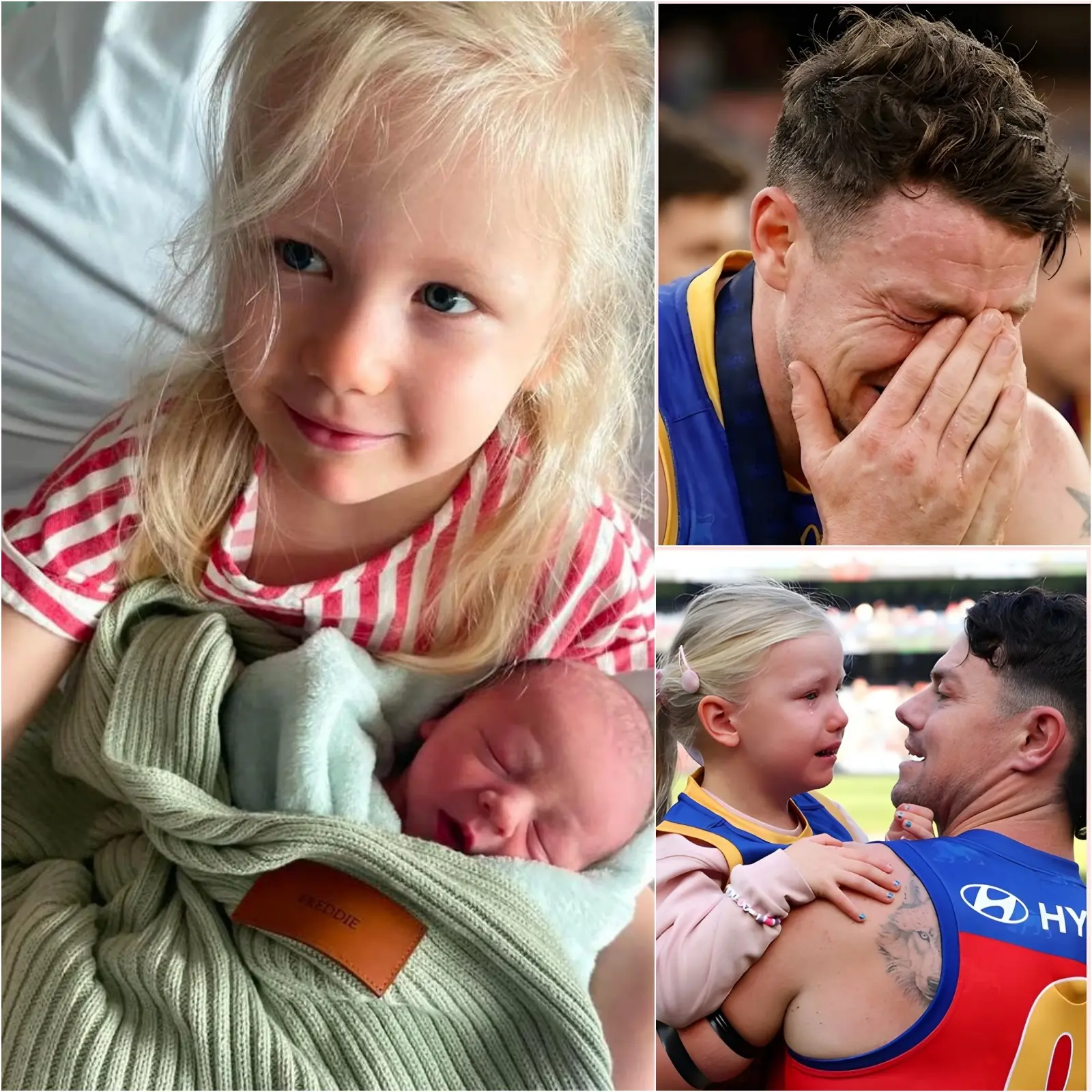 Cover Image for 💔 “DAD, I WANT YOU TO STAY WITH ME” The entire Australian sports community fell silent in a heartbreaking moment as Lachie Neale’s daughter choked back tears, simply wanting to be by her father’s side.