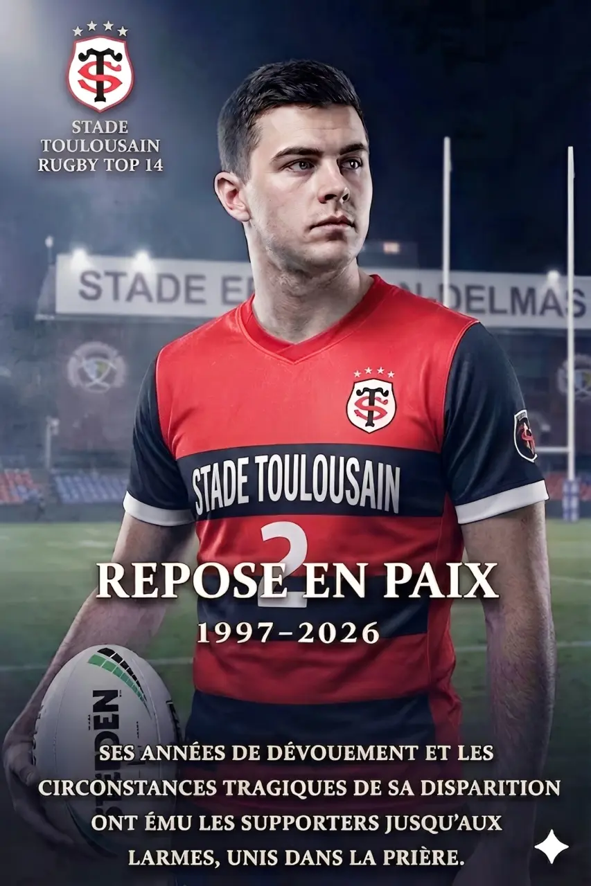 Cover Image for 😢NOUVELLE CHOC : Un ancien joueur vedette du Stade Toulousain est tragiquement décédé à l’âge de 28 ans après avoir été abattu alors qu’il tentait de séparer des personnes impliquées dans une bagarre dans un bar. Il laisse derrière lui sa jeune épouse et un enfant de 3 ans