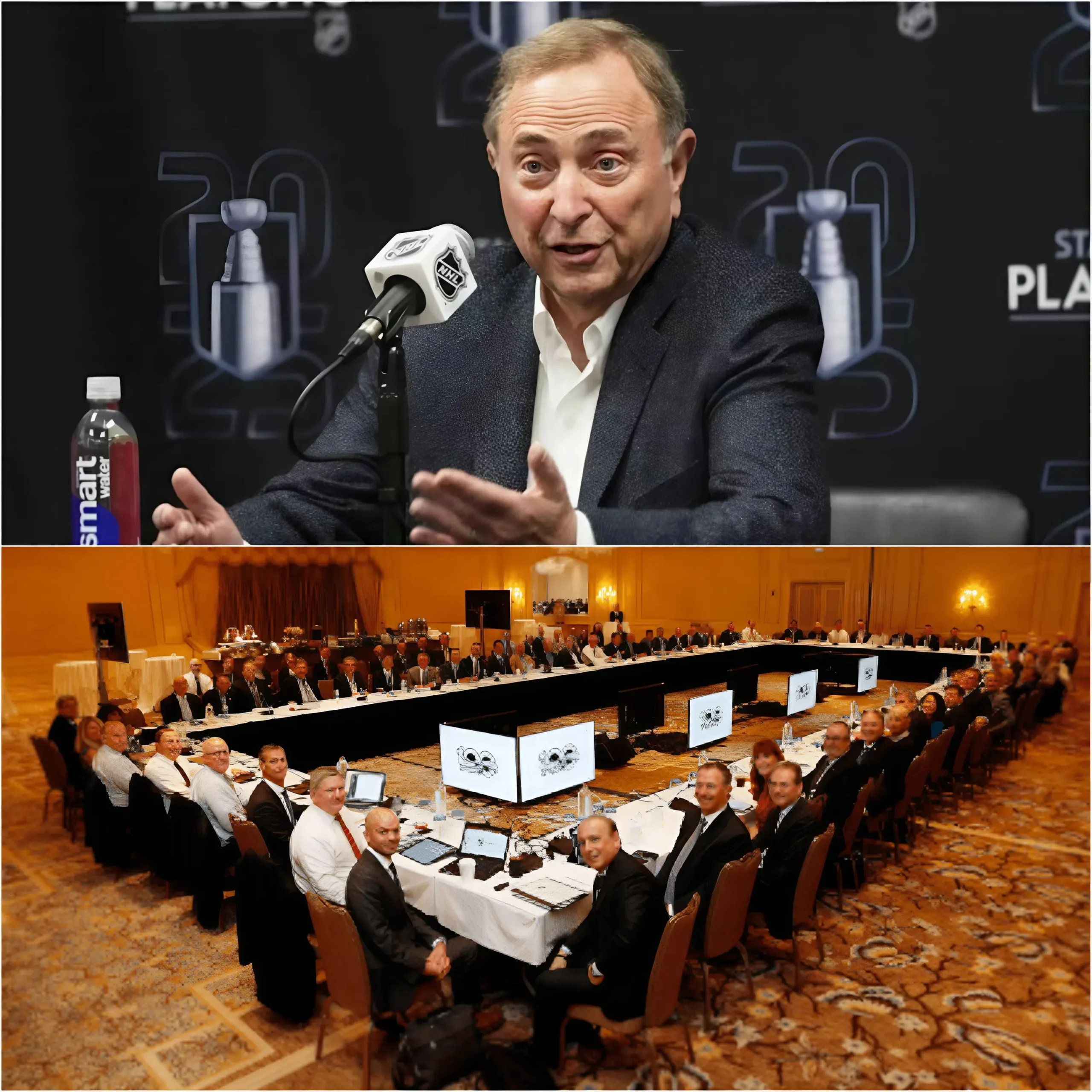 Cover Image for A FEW MINUTES AGO: The National Hockey League (NHL) held a surprise emergency meeting regarding the “Salary Ceiling Bypass” fraud through the Carolina Hurricanes’ injury list. The most shocking moment of the evening didn’t happen on the ice, but in the press conference that immediately captured the attention of all NHL fans… See all details below 👇👇