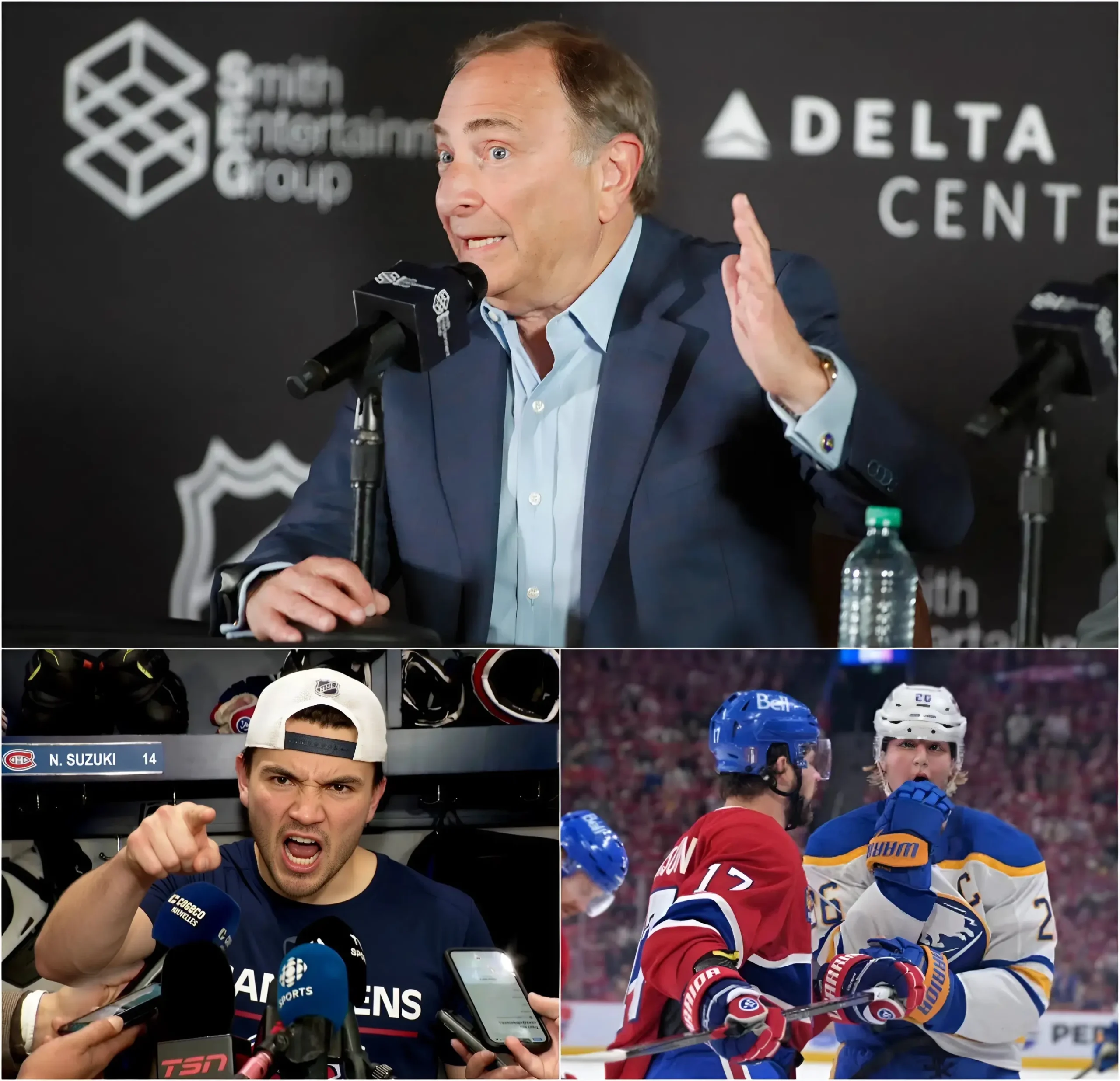 Cover Image for 🚨💥 « LA VICTOIRE N’A PLUS D’IMPORTANCE, C’EST UN DÉSASTRE SANS PRÉCÉDENT. » Nick Suzuki a exprimé sa frustration après la défaite 3-2 en séries éliminatoires contre les Sabres de Buffalo, critiquant publiquement l’organisation de la saison et déclarant qu’il ne s’agissait plus d’une compétition normale, mais plutôt d’une « guerre ».