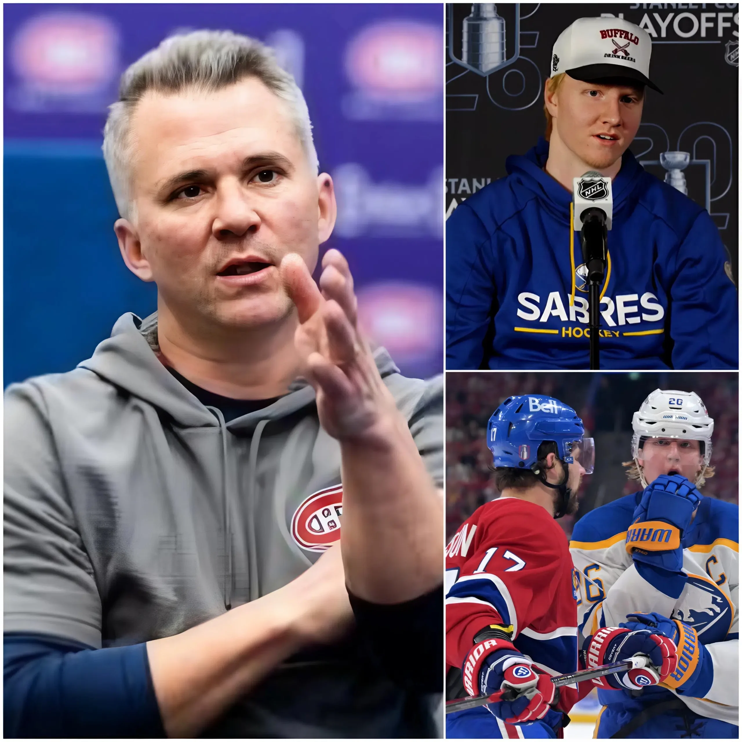 Cover Image for « JE NE REFERAI PLUS JAMAIS CETTE ERREUR… ». L’entraîneur de Montreal Canadiens, Martin St. Louis, s’est exprimé juste avant le match 5 contre les Buffalo Sabres.