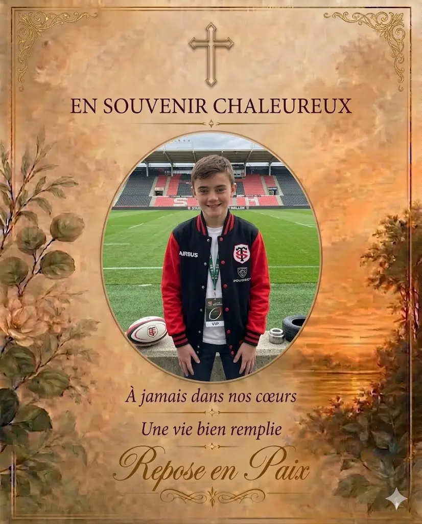 Cover Image for đ PERTE DĂCHIRANTE : Ă seulement 9 ans, un jeune fan du Stade Toulousain, passionnĂ© et admirateur dâAntoine Dupont, disparaĂźt dans des circonstances tragiques liĂ©es Ă un drame familial
